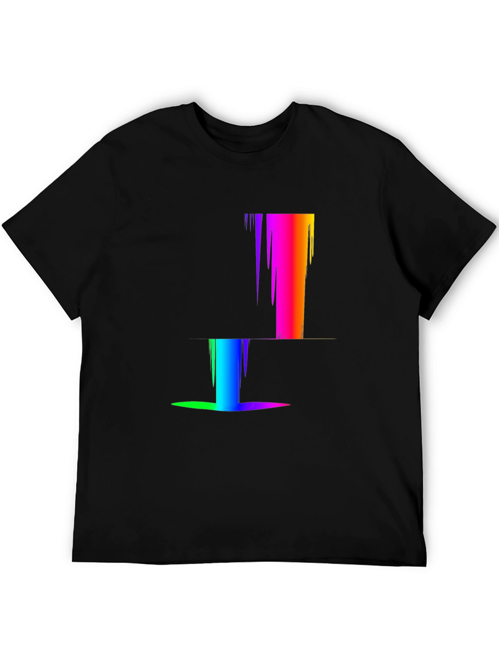 Rainbow Pixel Glitch T-Shirt - Modern Abstract Design