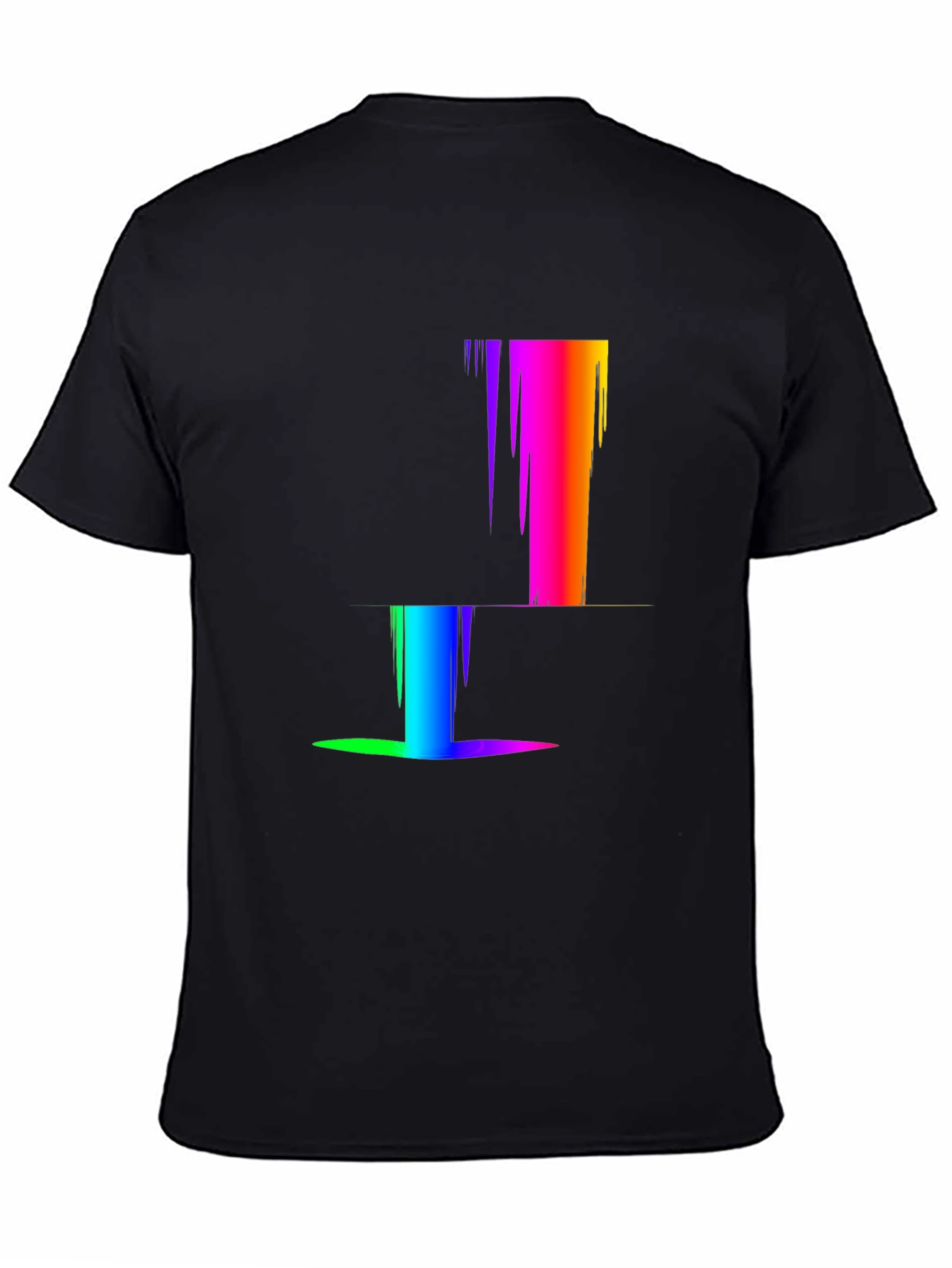 Rainbow Pixel Glitch T-Shirt - Modern Abstract Design