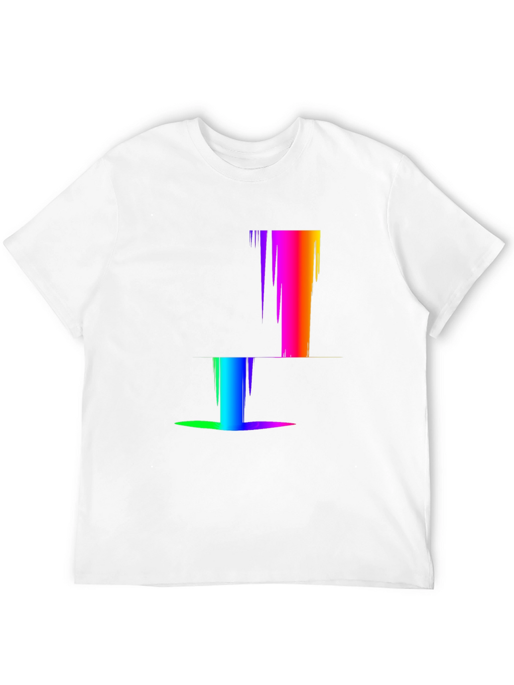 Rainbow Pixel Glitch T-Shirt - Modern Abstract Design