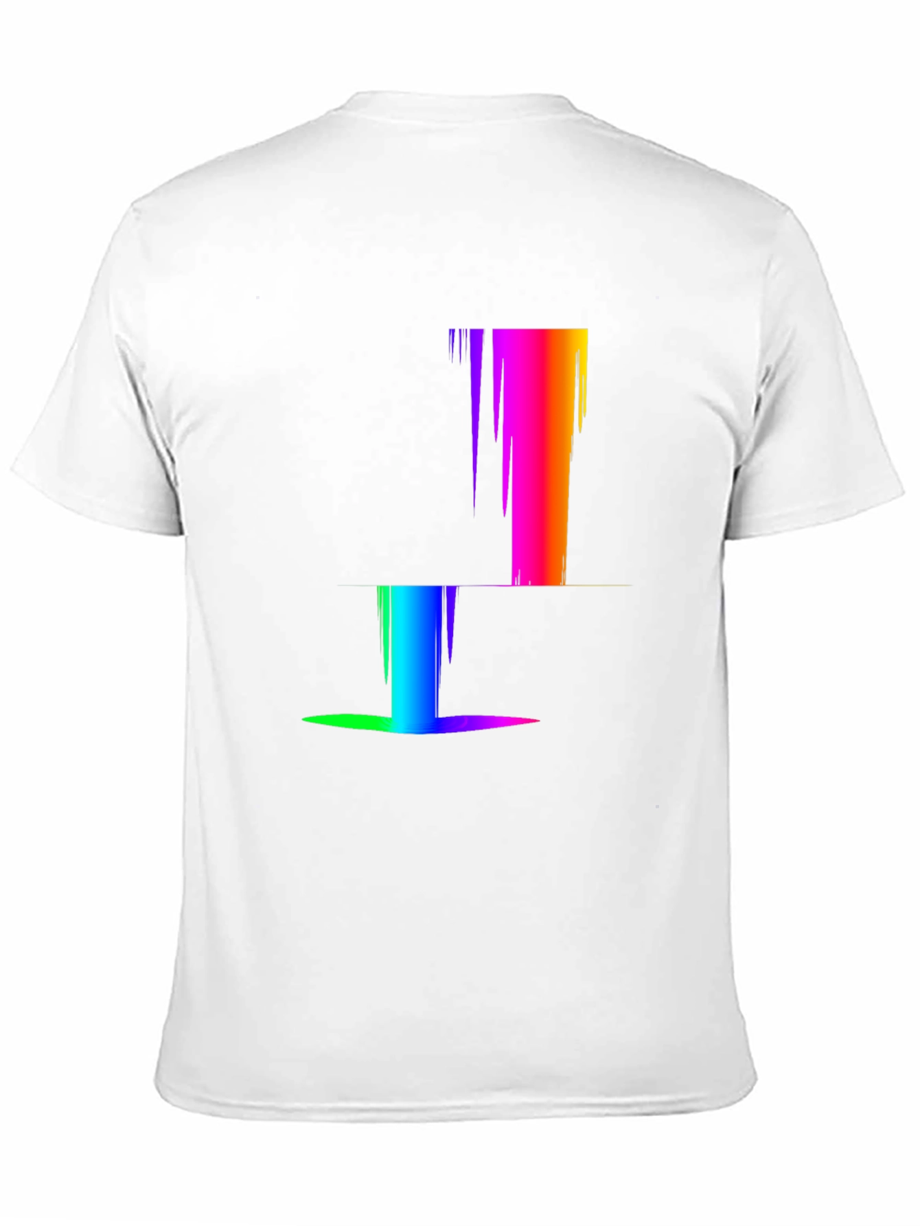 Rainbow Pixel Glitch T-Shirt - Modern Abstract Design