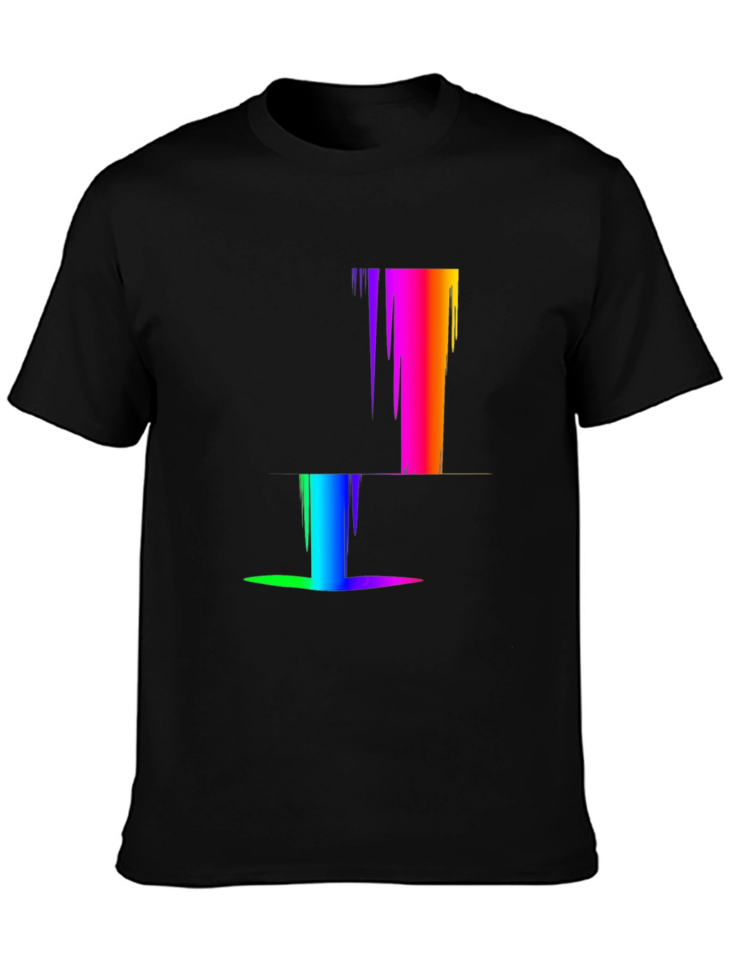 Rainbow Pixel Glitch T-Shirt - Modern Abstract Design