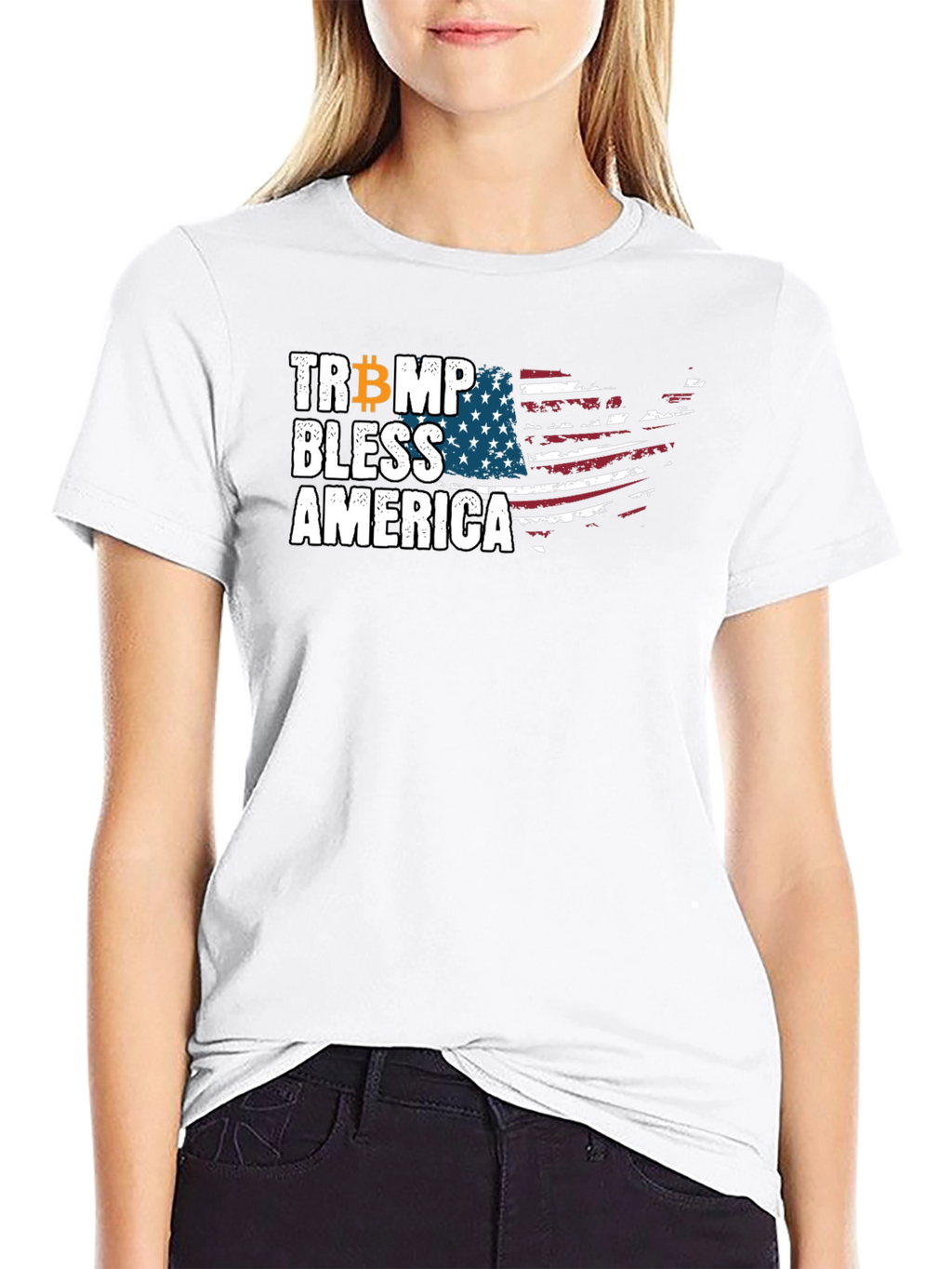 Trump Bitcoin Bless America Graphic Tee