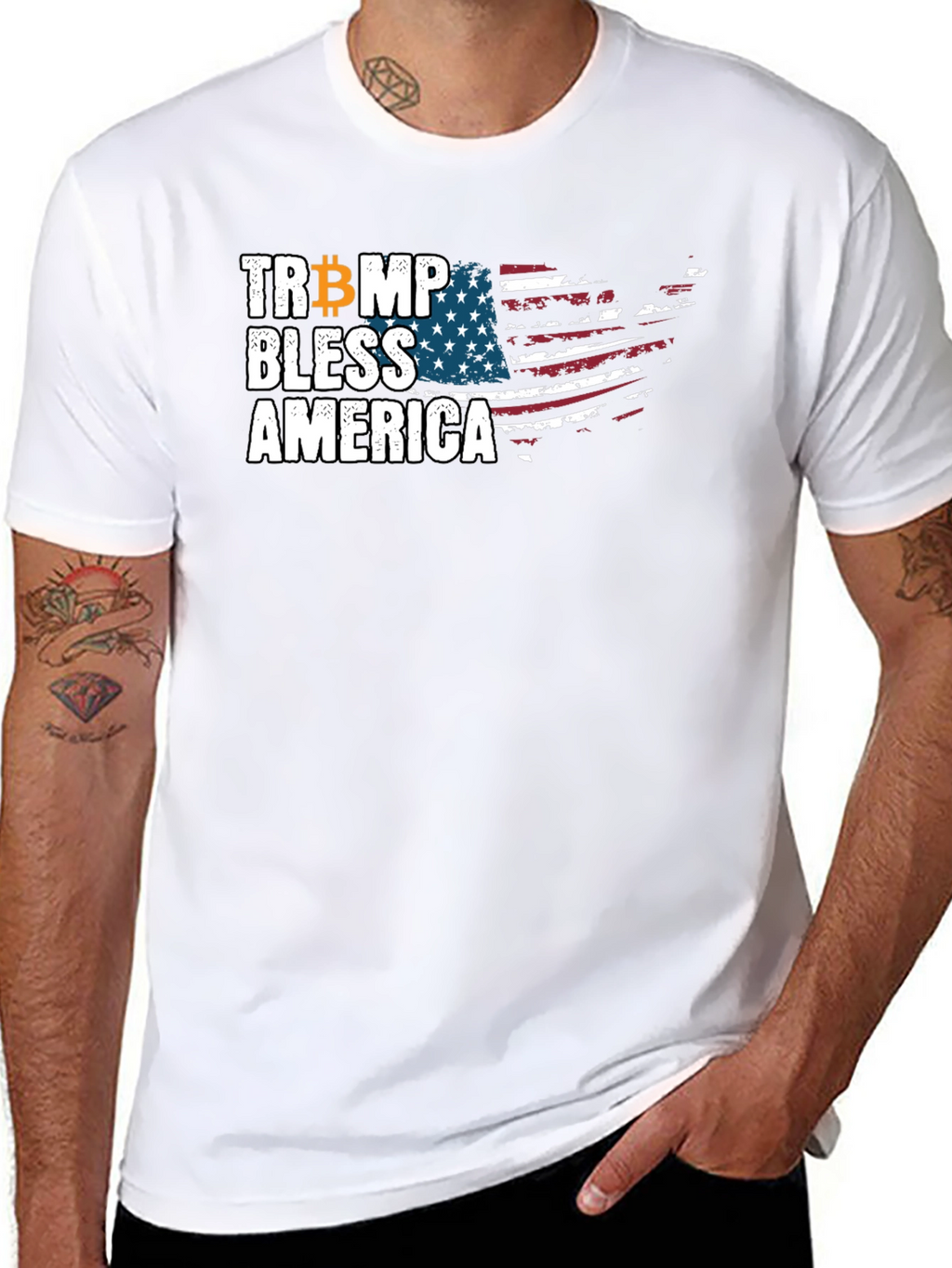 Trump Bitcoin Bless America Graphic Tee