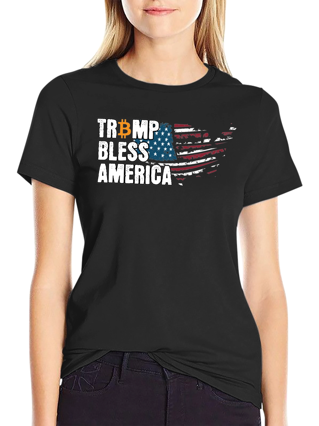 Trump Bitcoin Bless America Graphic Tee