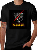 Angry Tiger Graphic Tee - Black Cotton T-Shirt