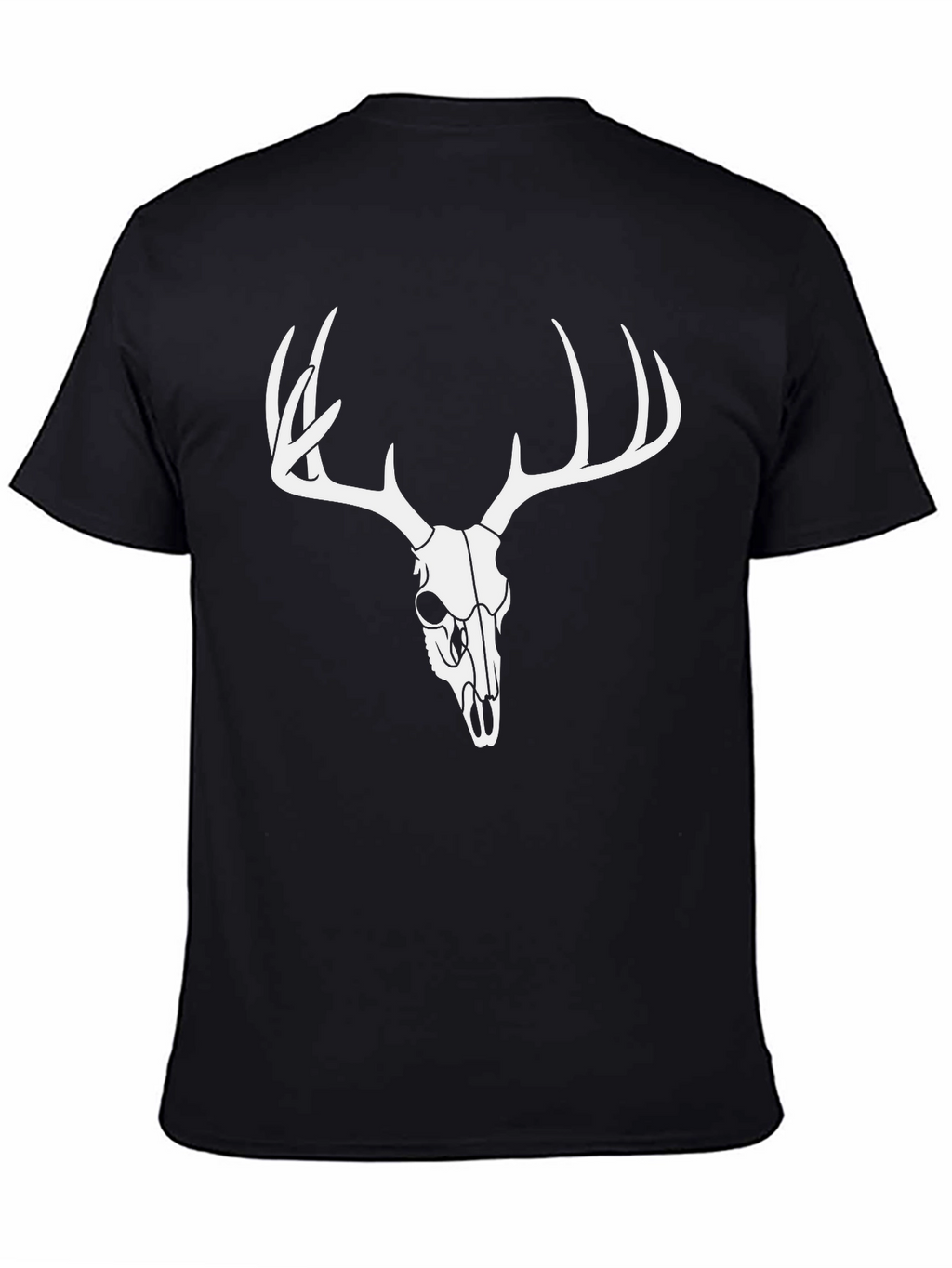 Mens Black Deer Skull Graphic T-Shirt