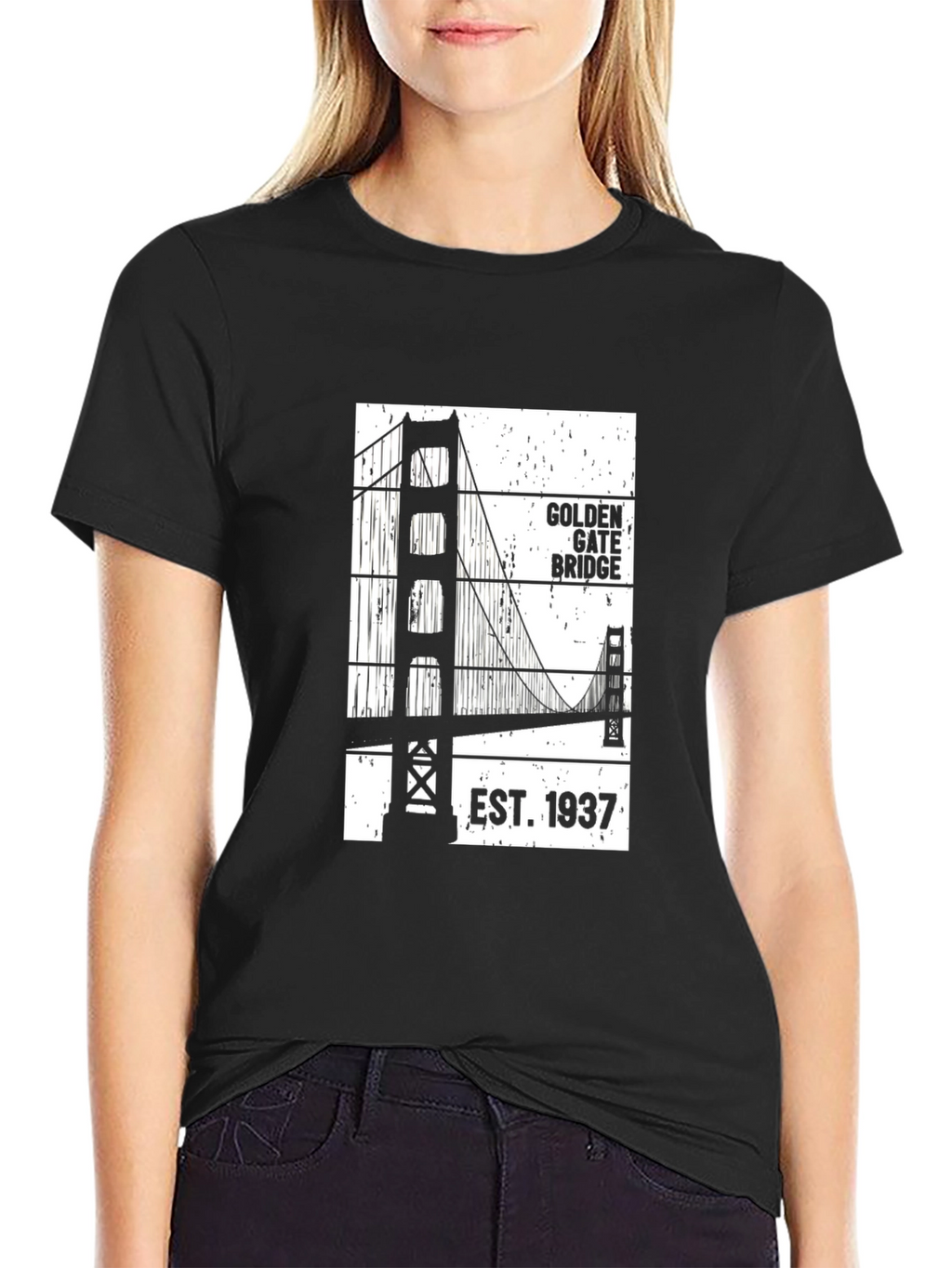 Golden Gate Bridge Black T-Shirt