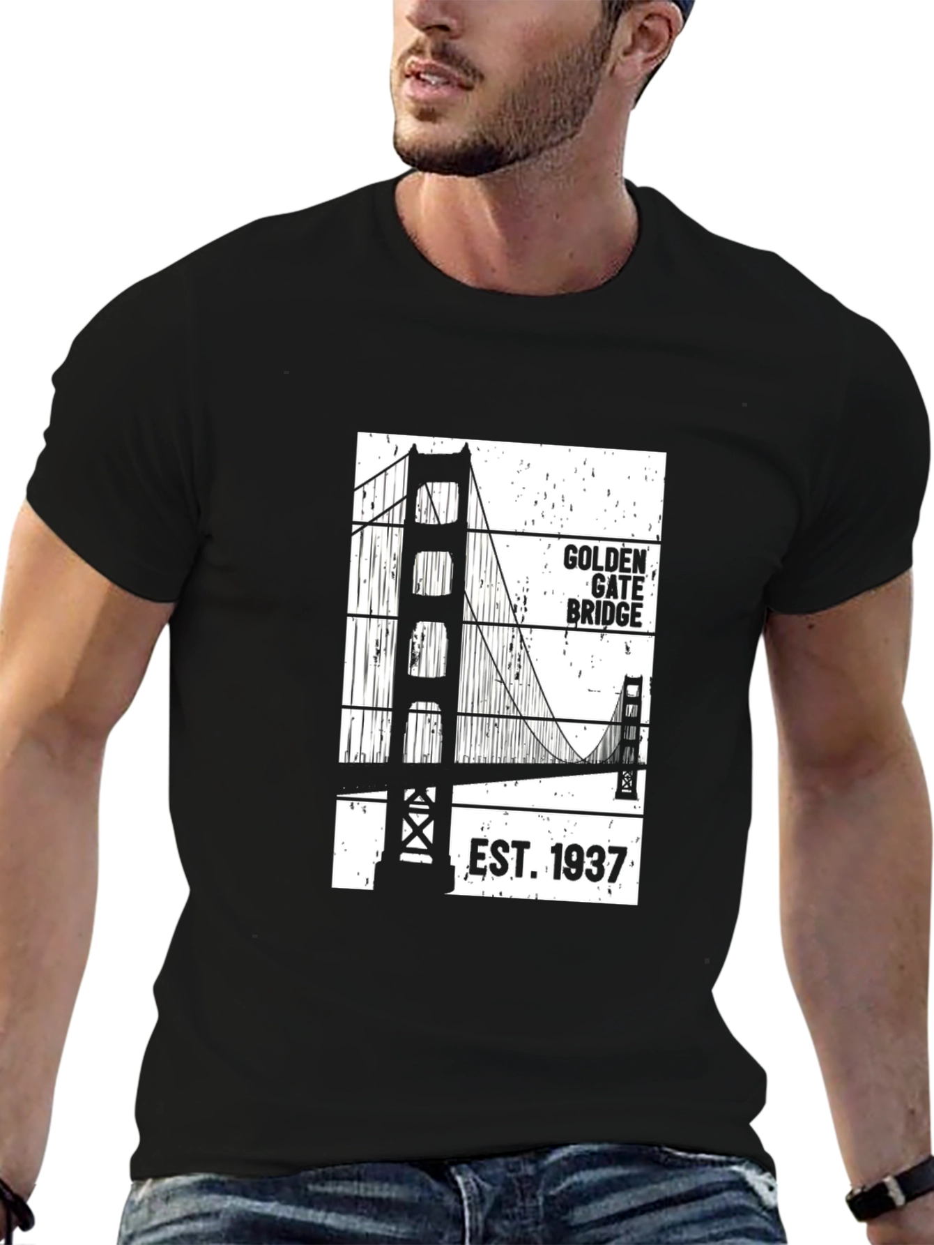 Golden Gate Bridge Black T-Shirt