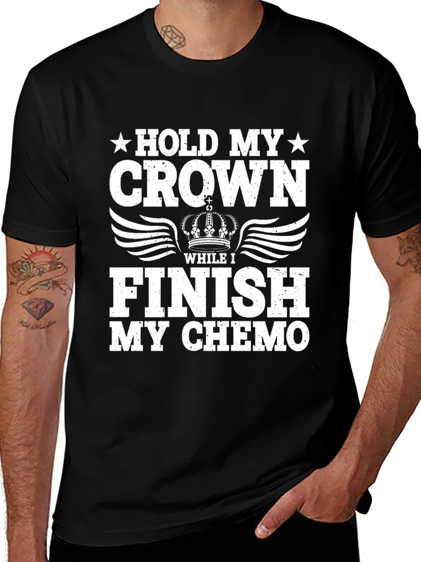 Hold My Crown Chemo T-Shirt - Cancer Support