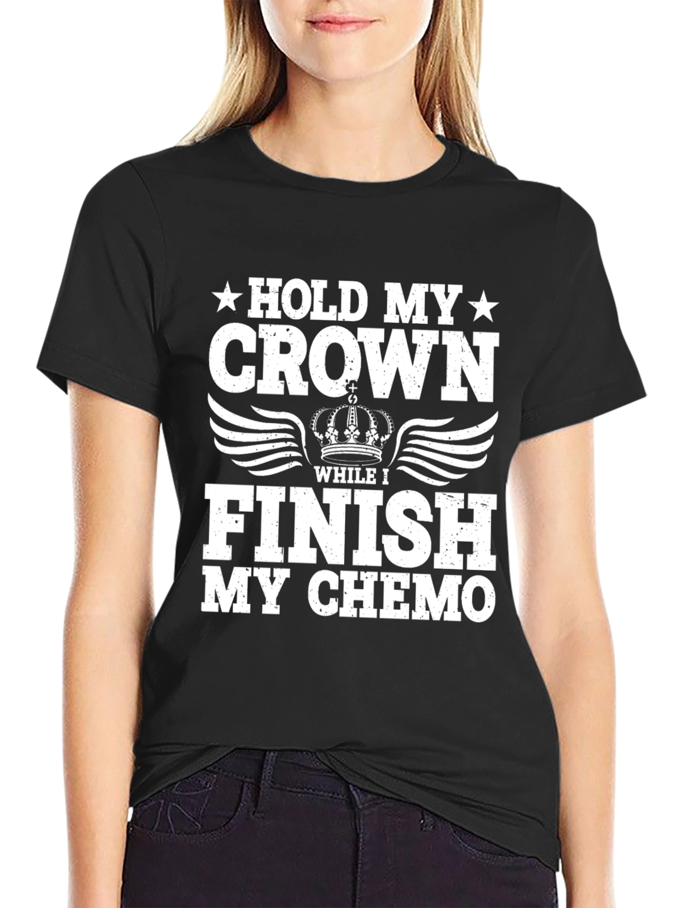 Hold My Crown Chemo T-Shirt - Cancer Support