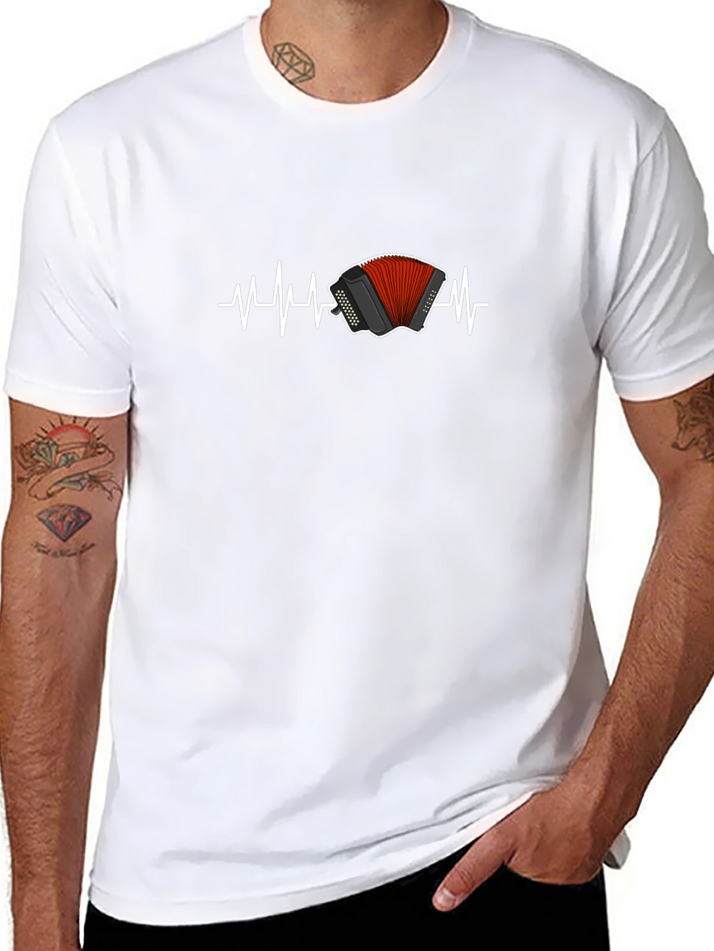 Accordion Heartbeat T-Shirt - Musician Love!