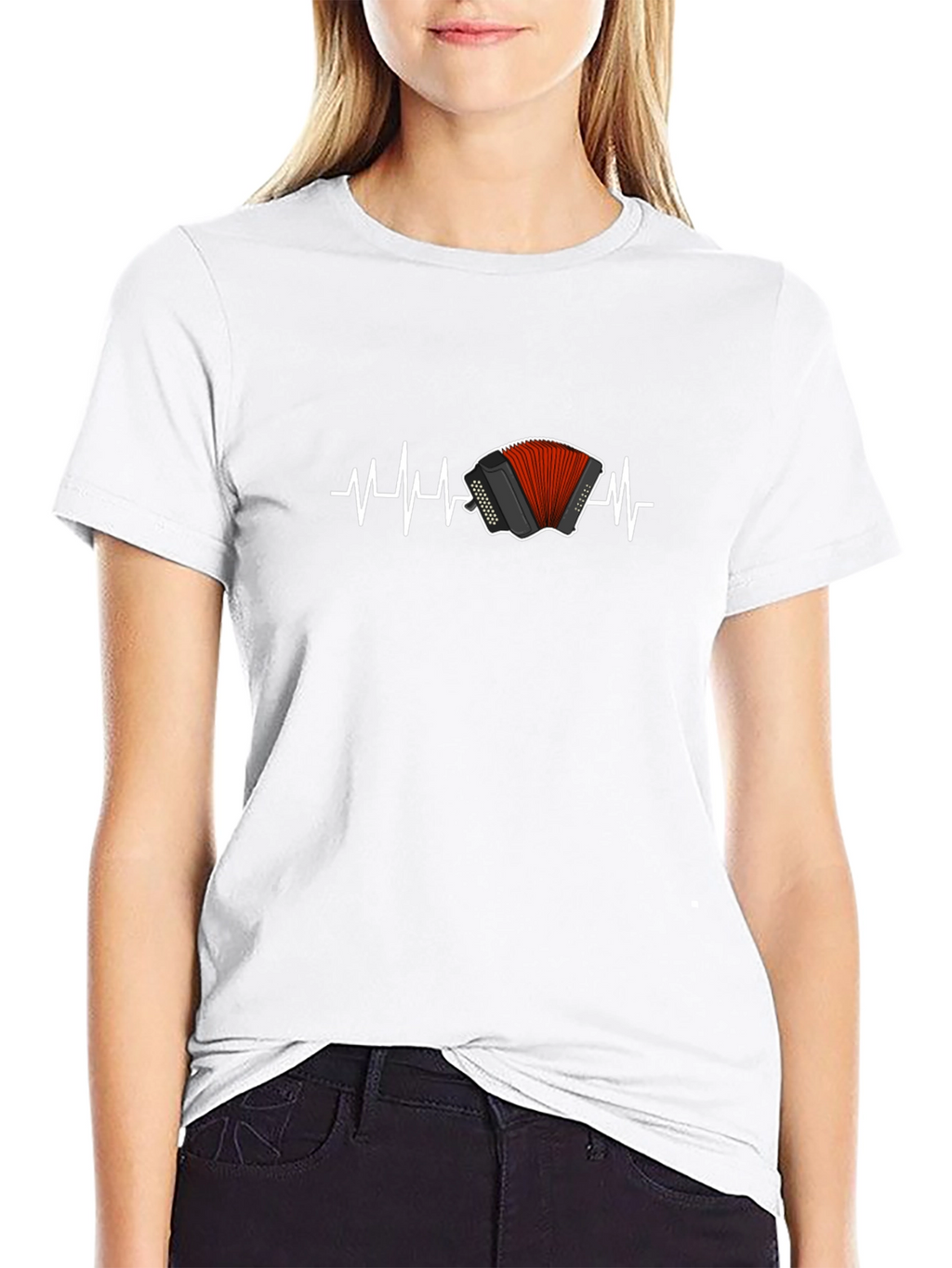 Accordion Heartbeat T-Shirt - Musician Love!