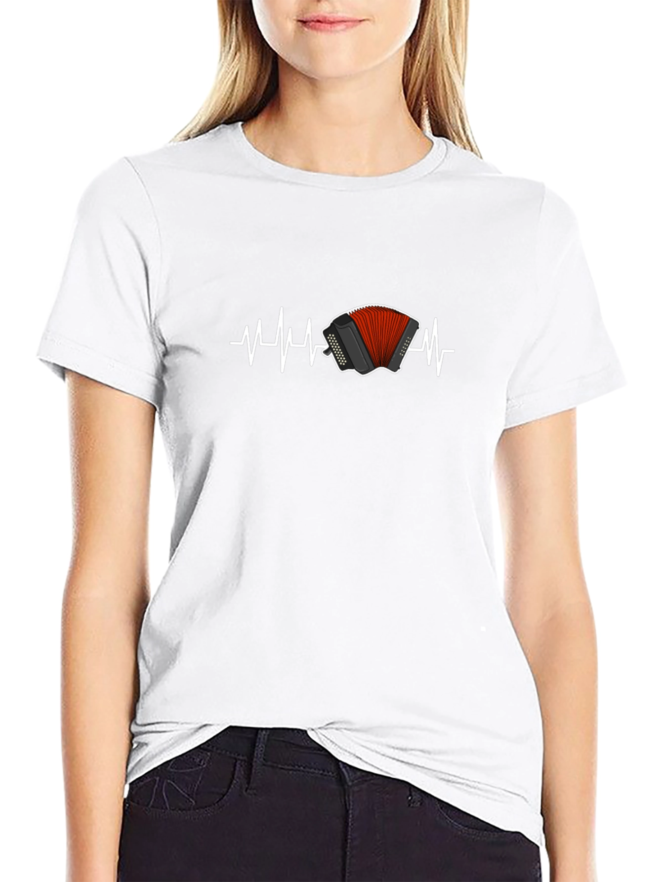 Accordion Heartbeat T-Shirt - Musician Love!