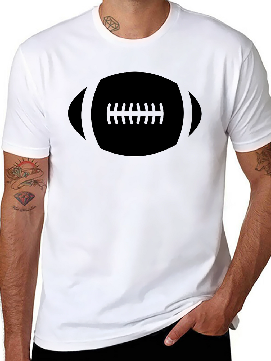 Black Football Graphic Tee - Casual Style