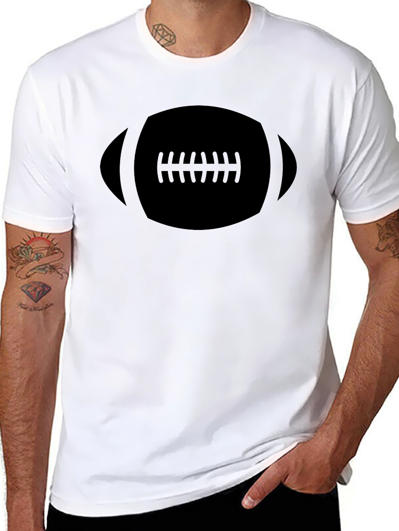 Black Football Graphic Tee - Casual Style