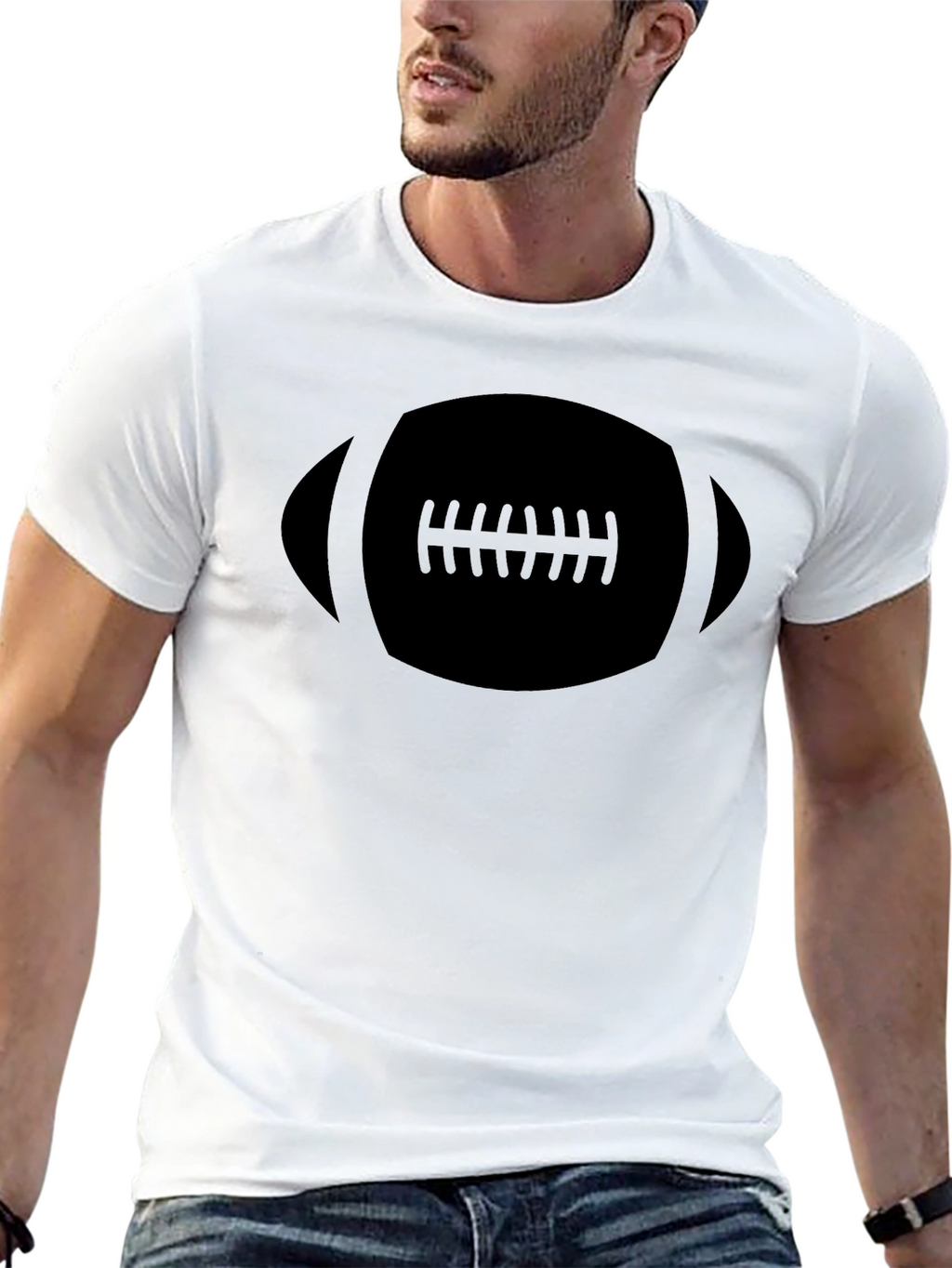 Black Football Graphic Tee - Casual Style