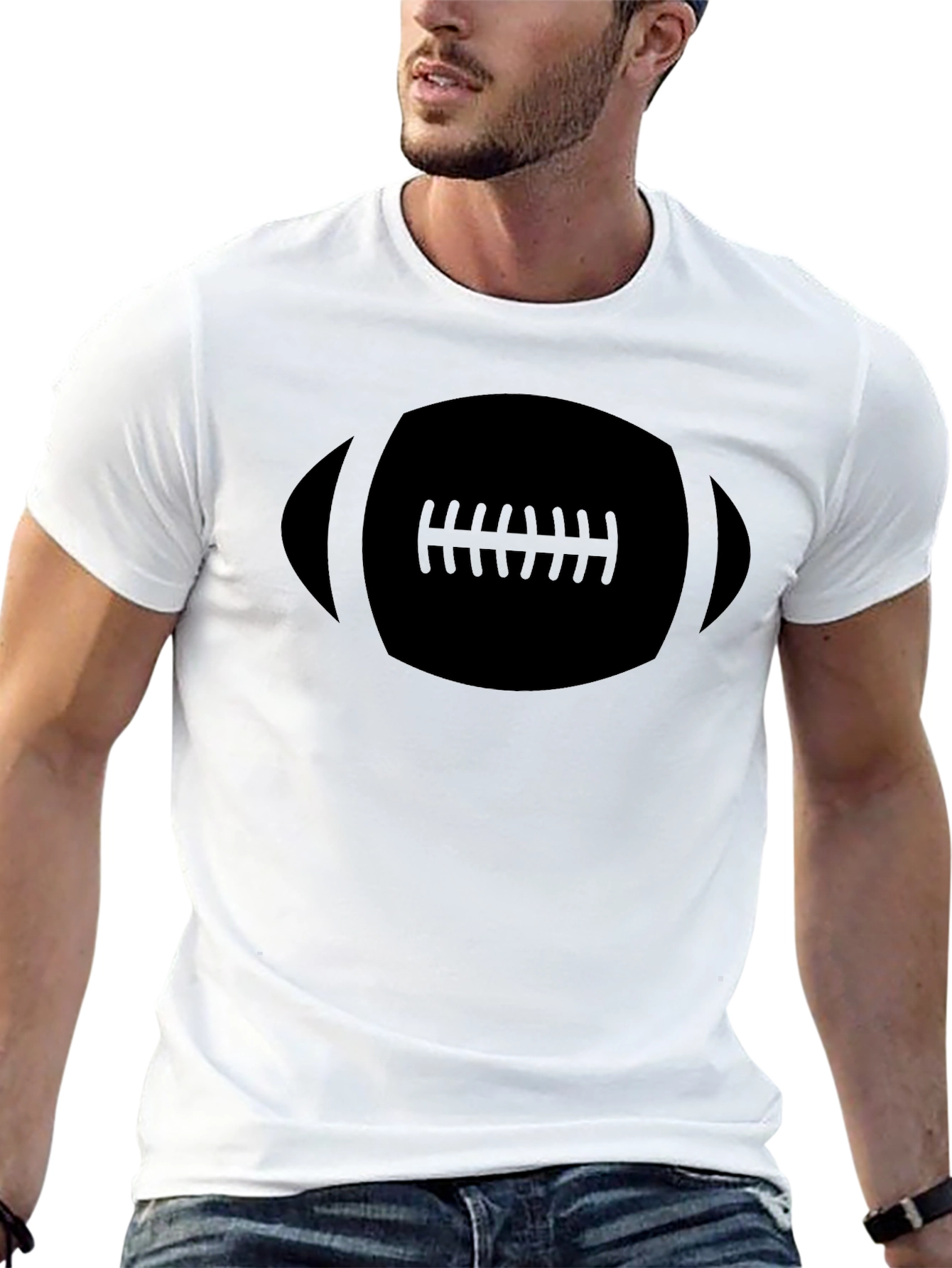 Black Football Graphic Tee - Casual Style