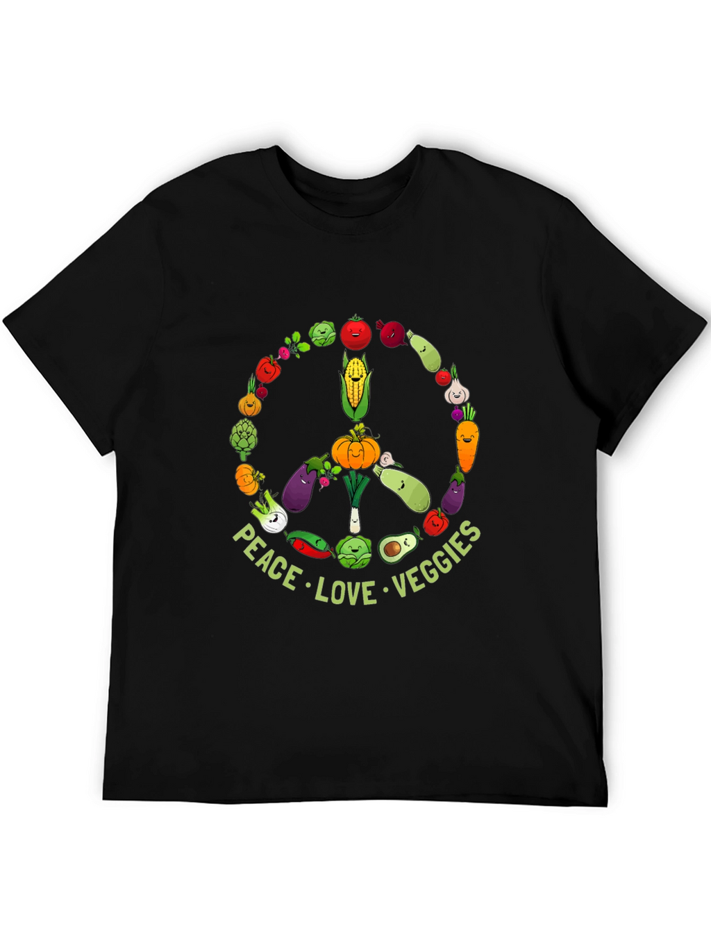 Peace Love Veggies T-Shirt - Vegan Friendly