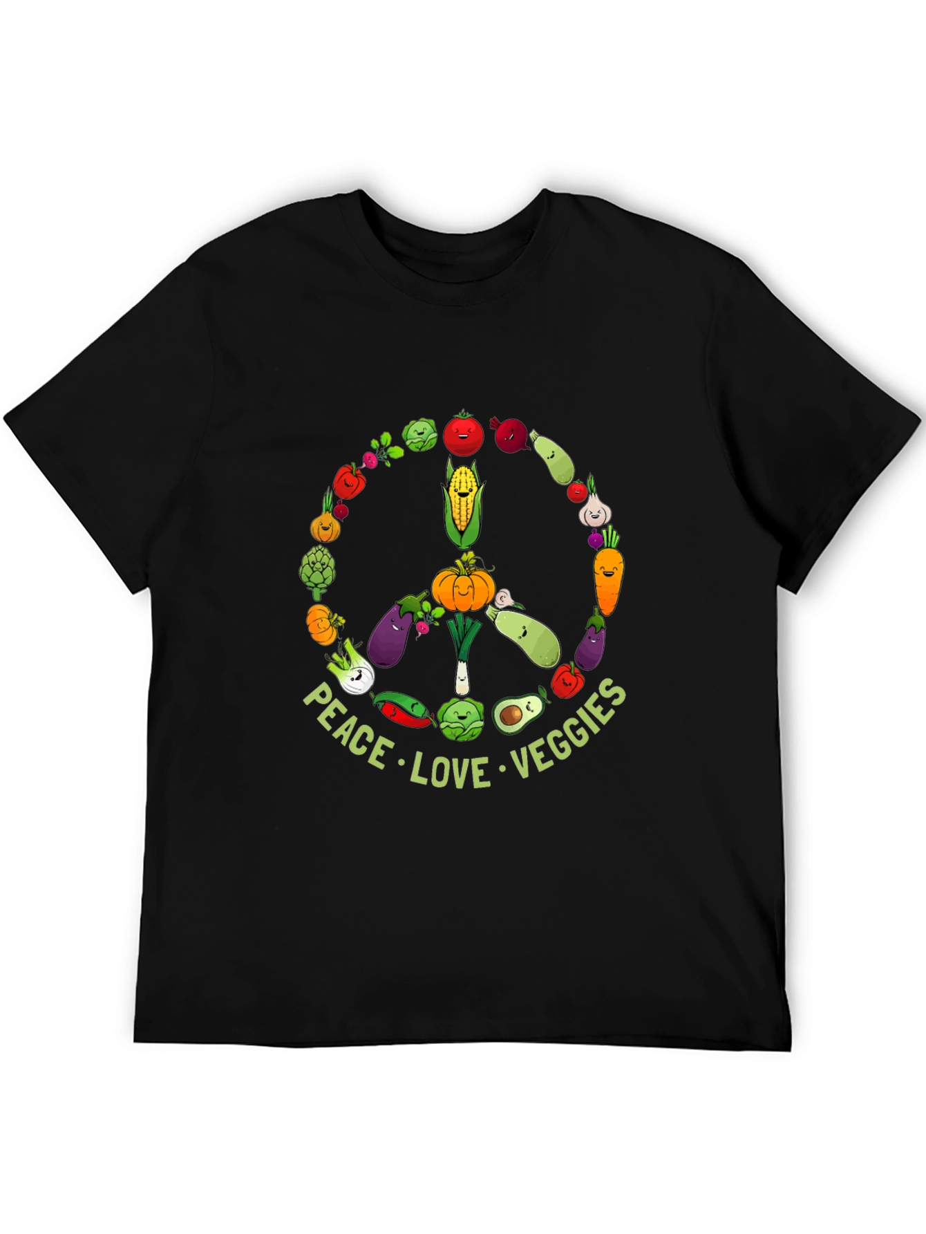 Peace Love Veggies T-Shirt - Vegan Friendly