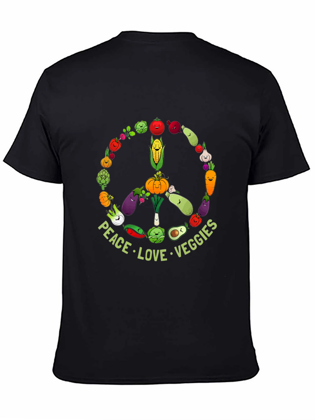 Peace Love Veggies T-Shirt - Vegan Friendly