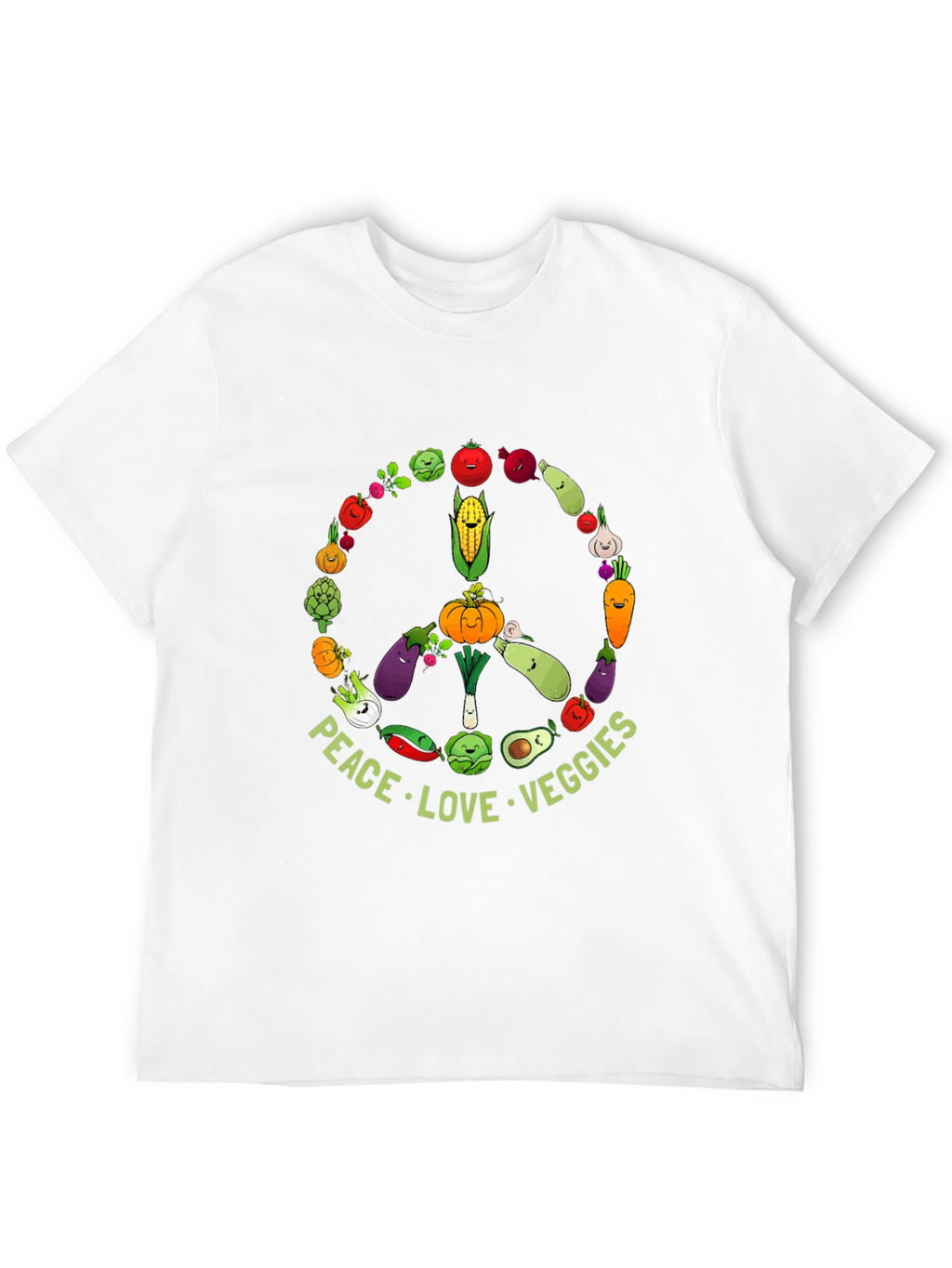 Peace Love Veggies T-Shirt - Vegan Friendly