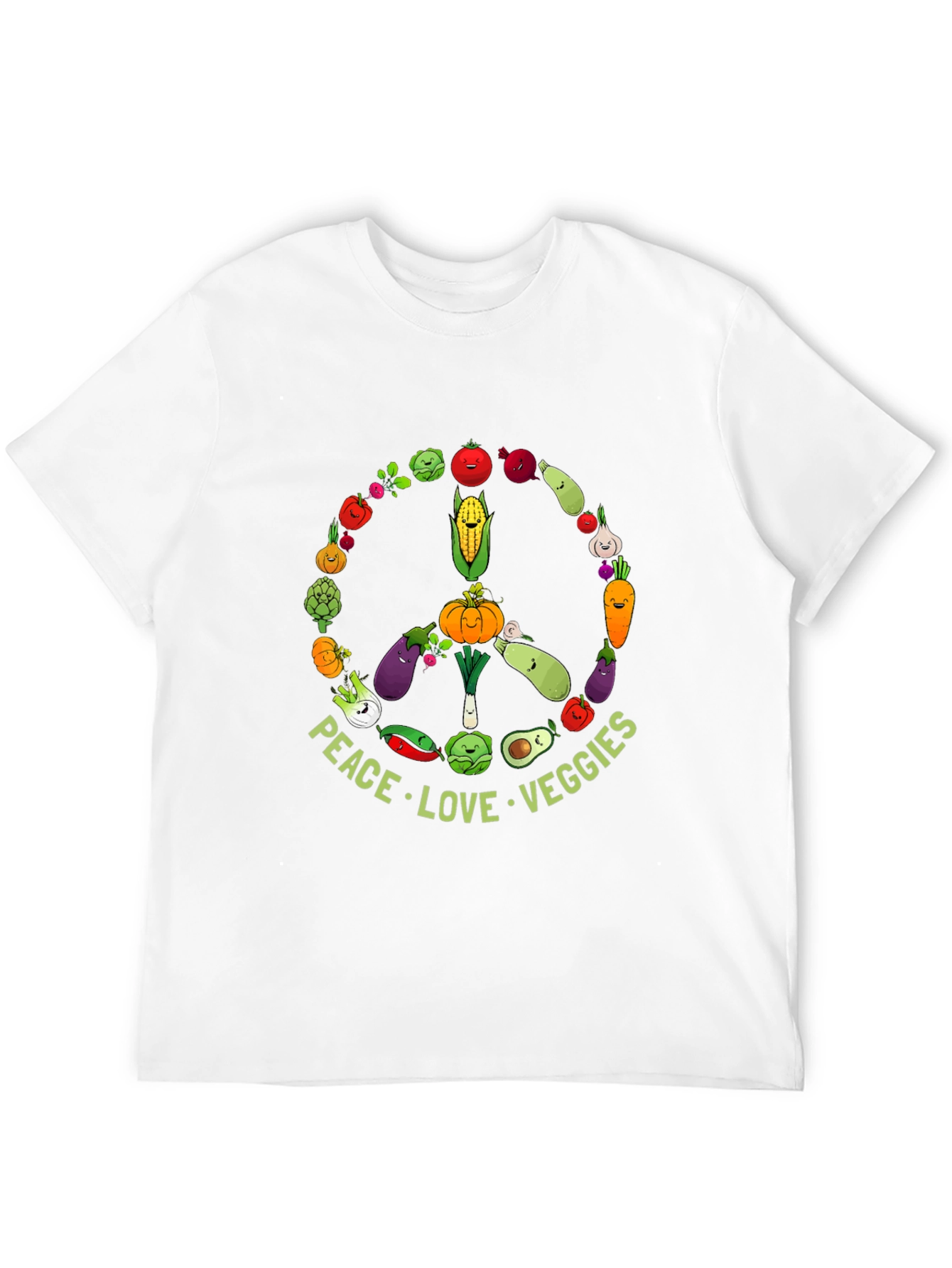 Peace Love Veggies T-Shirt - Vegan Friendly