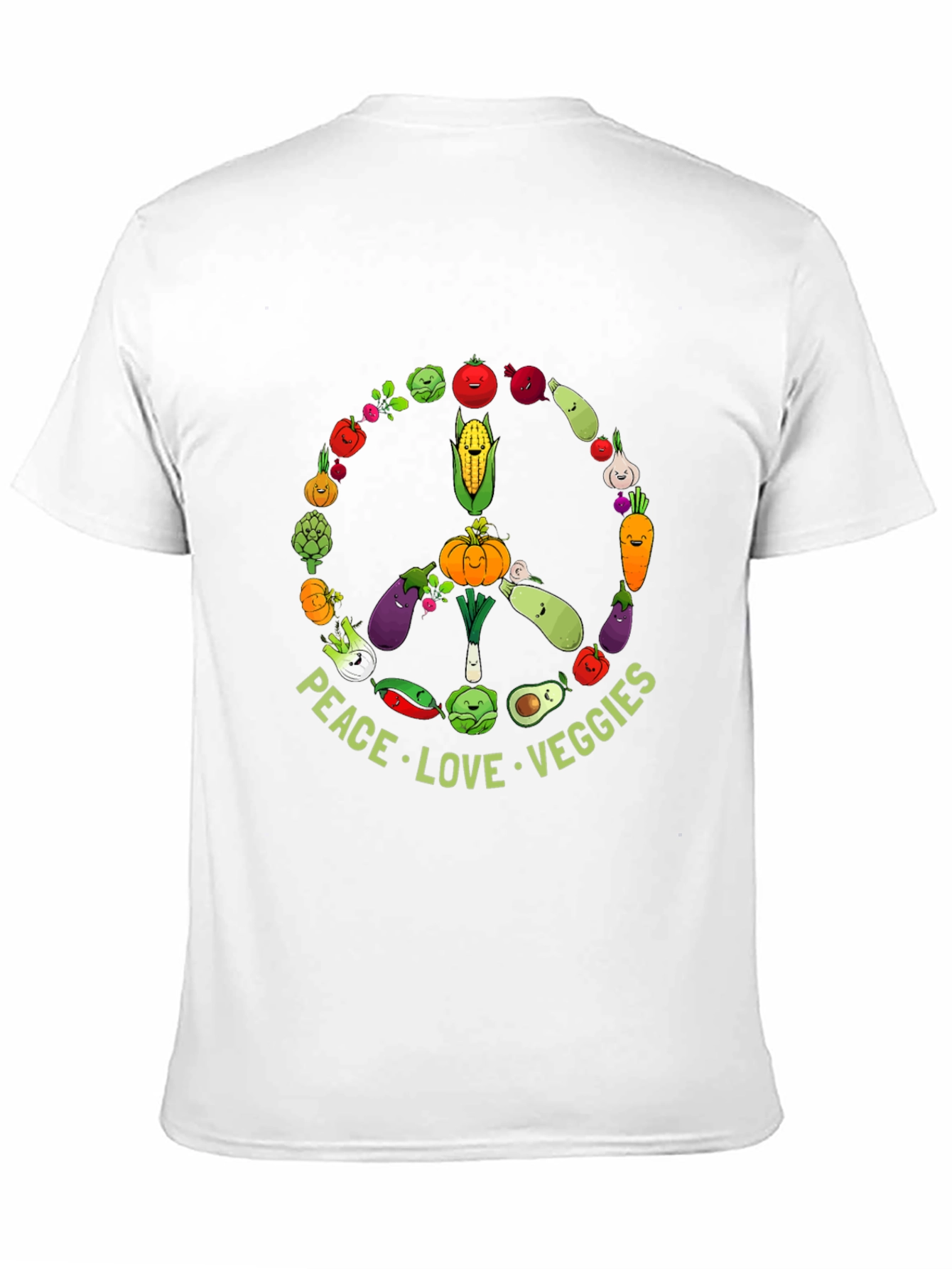Peace Love Veggies T-Shirt - Vegan Friendly