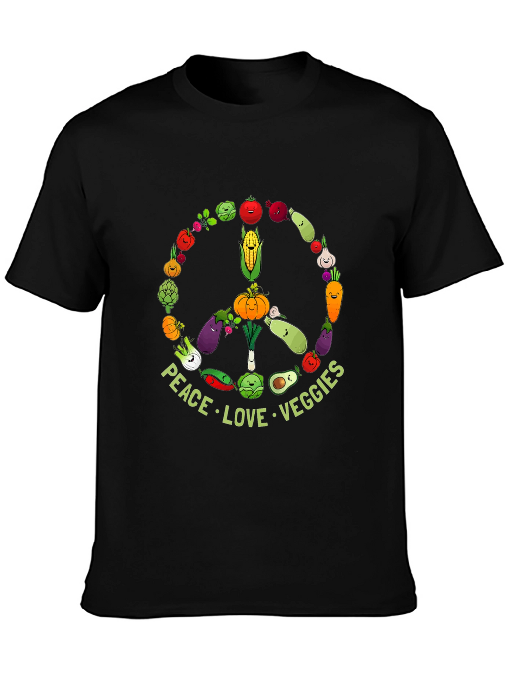 Peace Love Veggies T-Shirt - Vegan Friendly