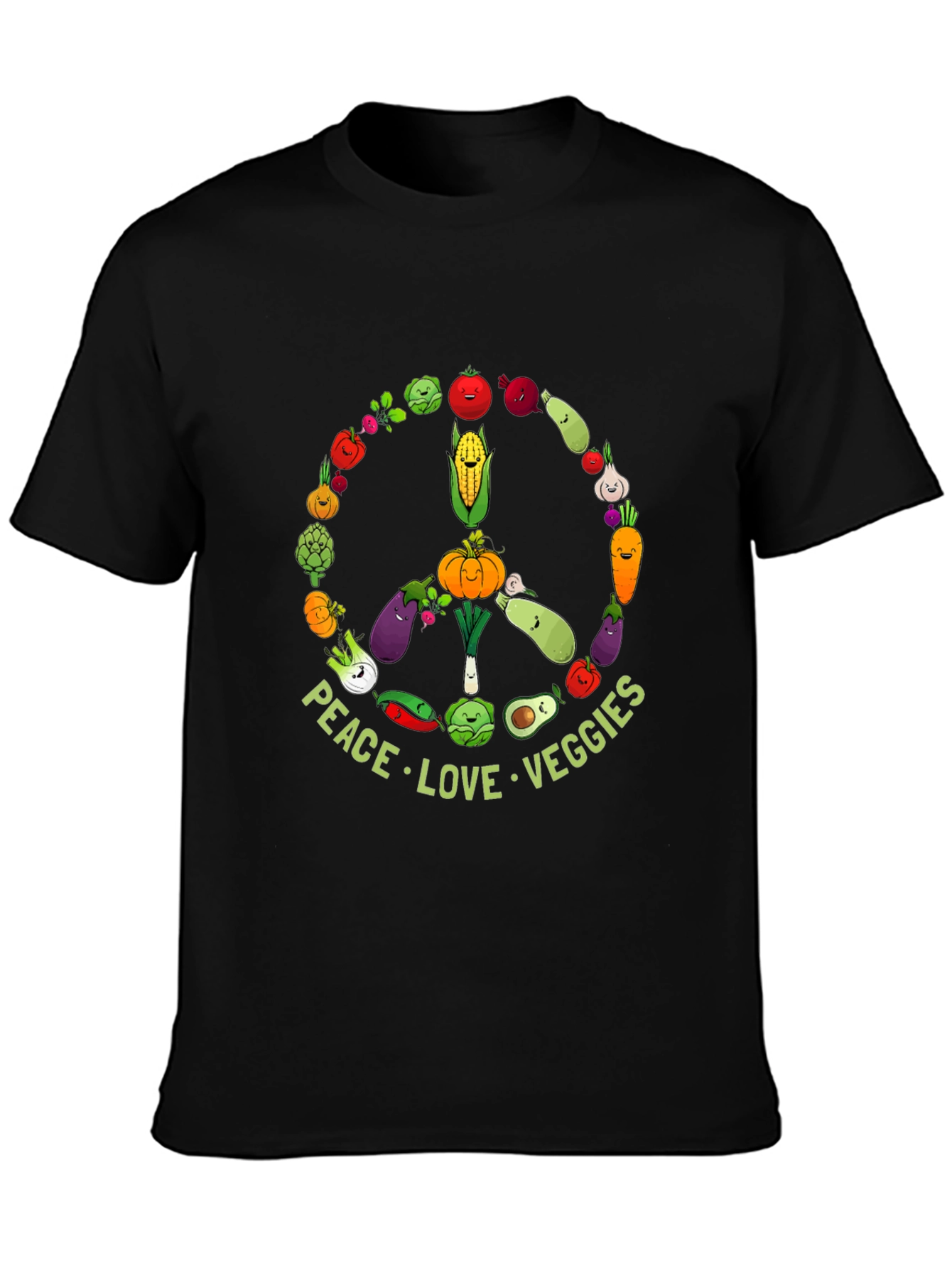 Peace Love Veggies T-Shirt - Vegan Friendly