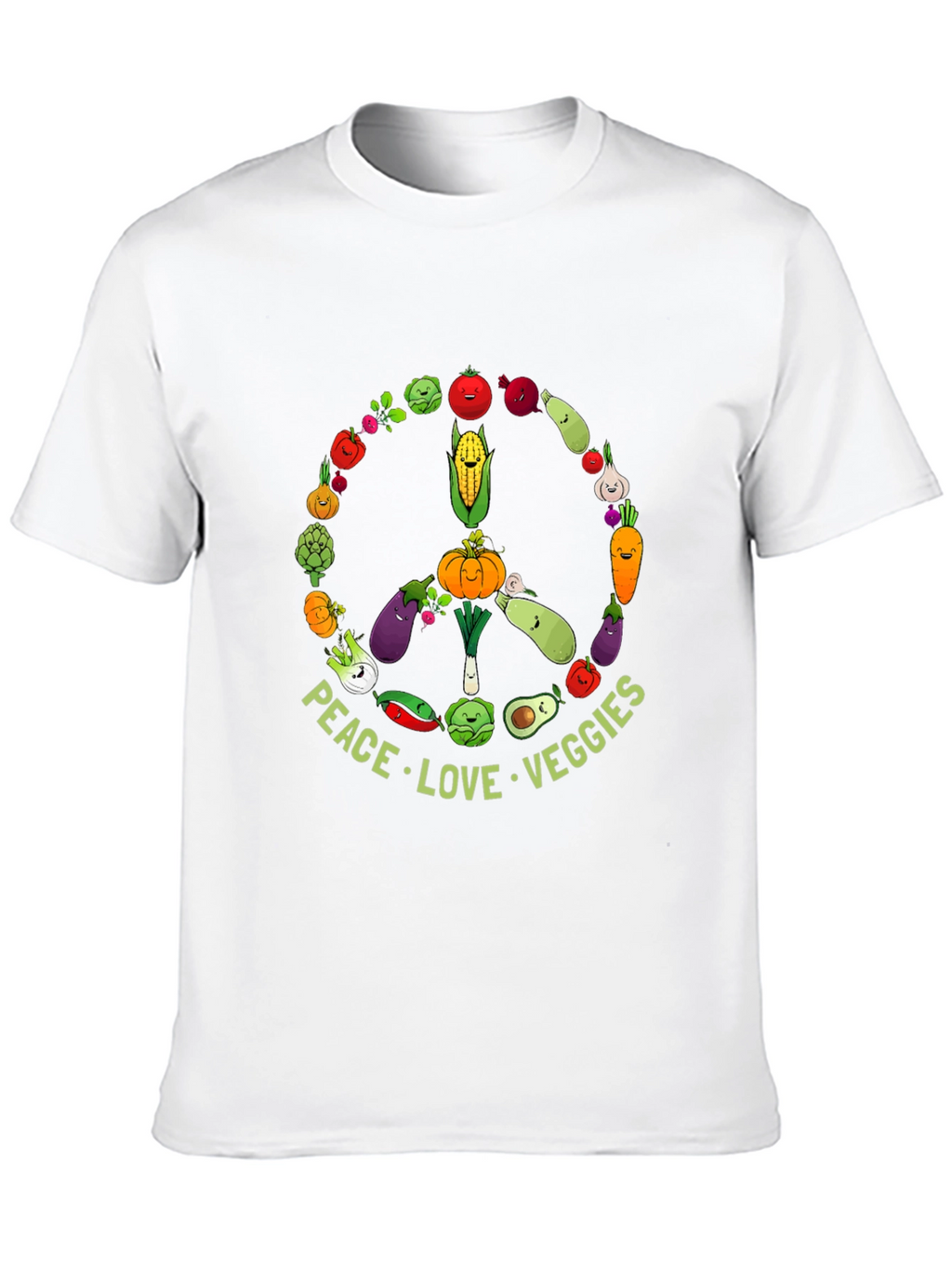 Peace Love Veggies T-Shirt - Vegan Friendly