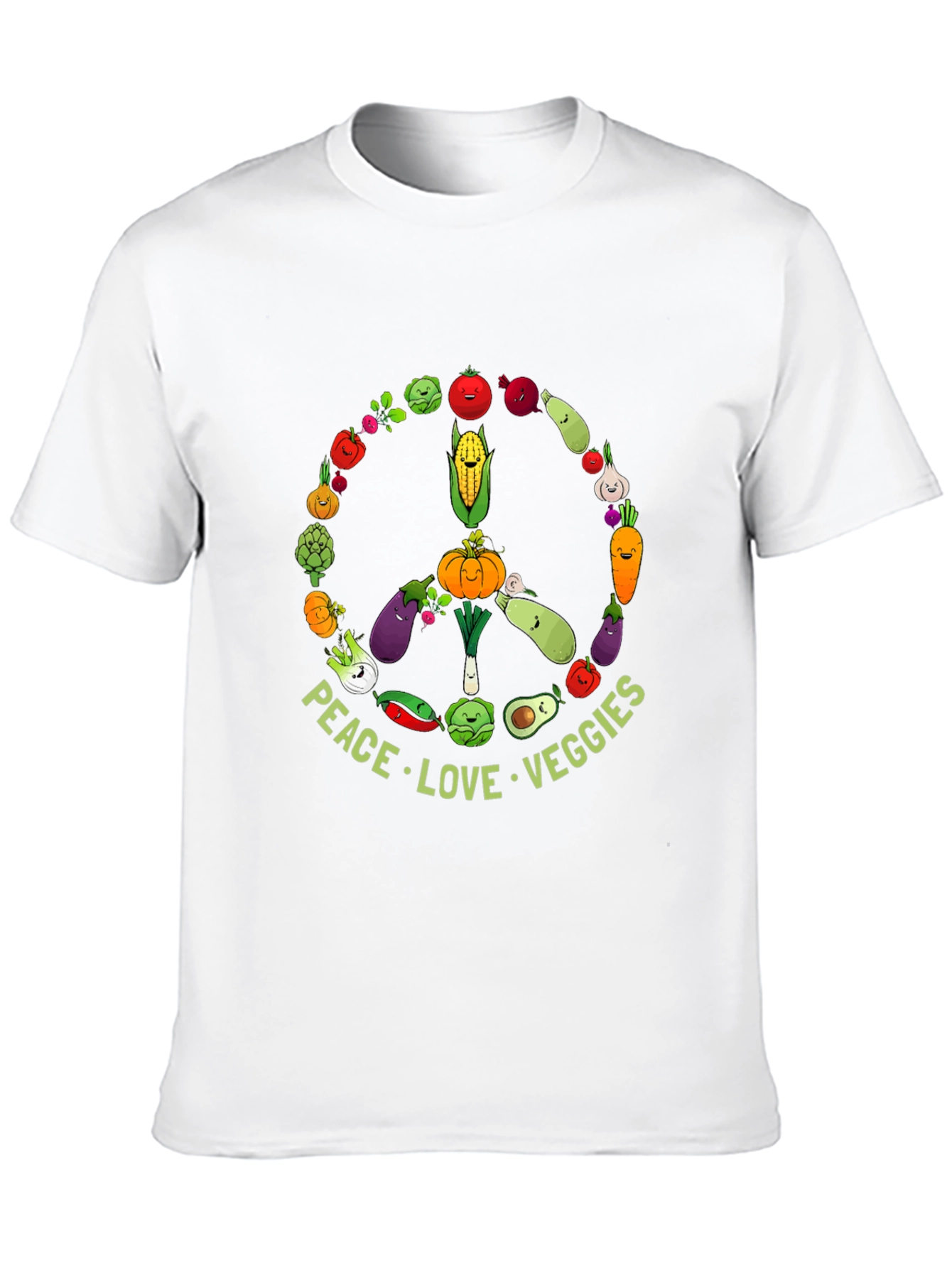 Peace Love Veggies T-Shirt - Vegan Friendly