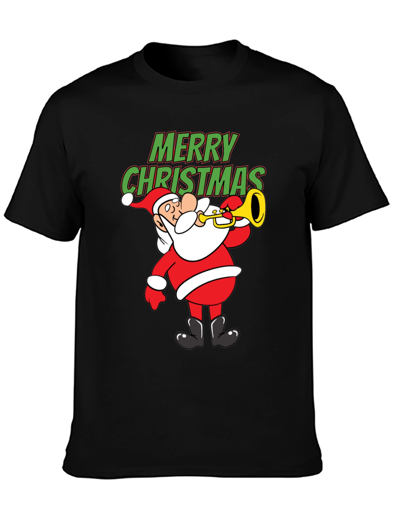Festive Santa Trumpet Christmas T-Shirt