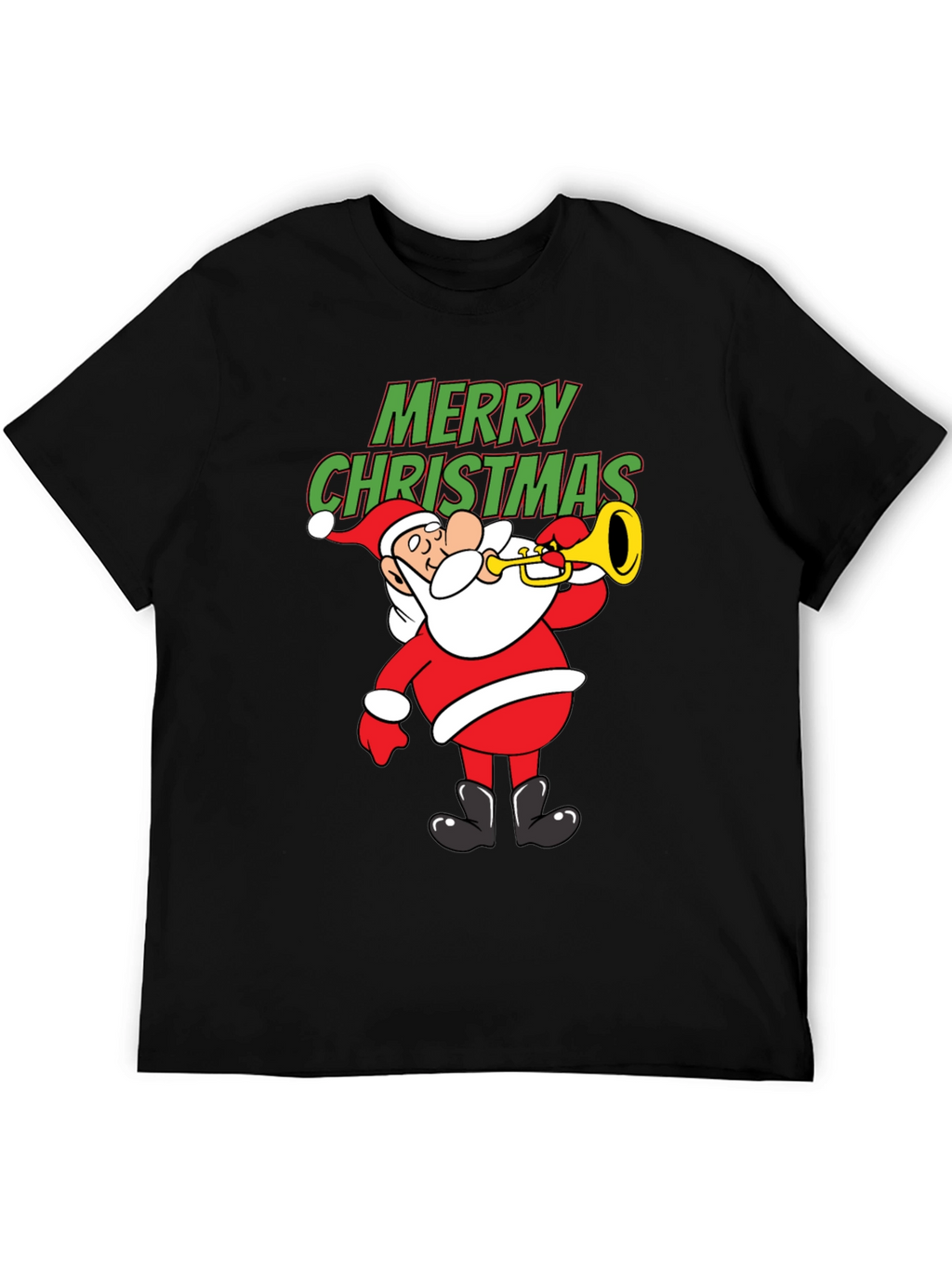 Festive Santa Trumpet Christmas T-Shirt