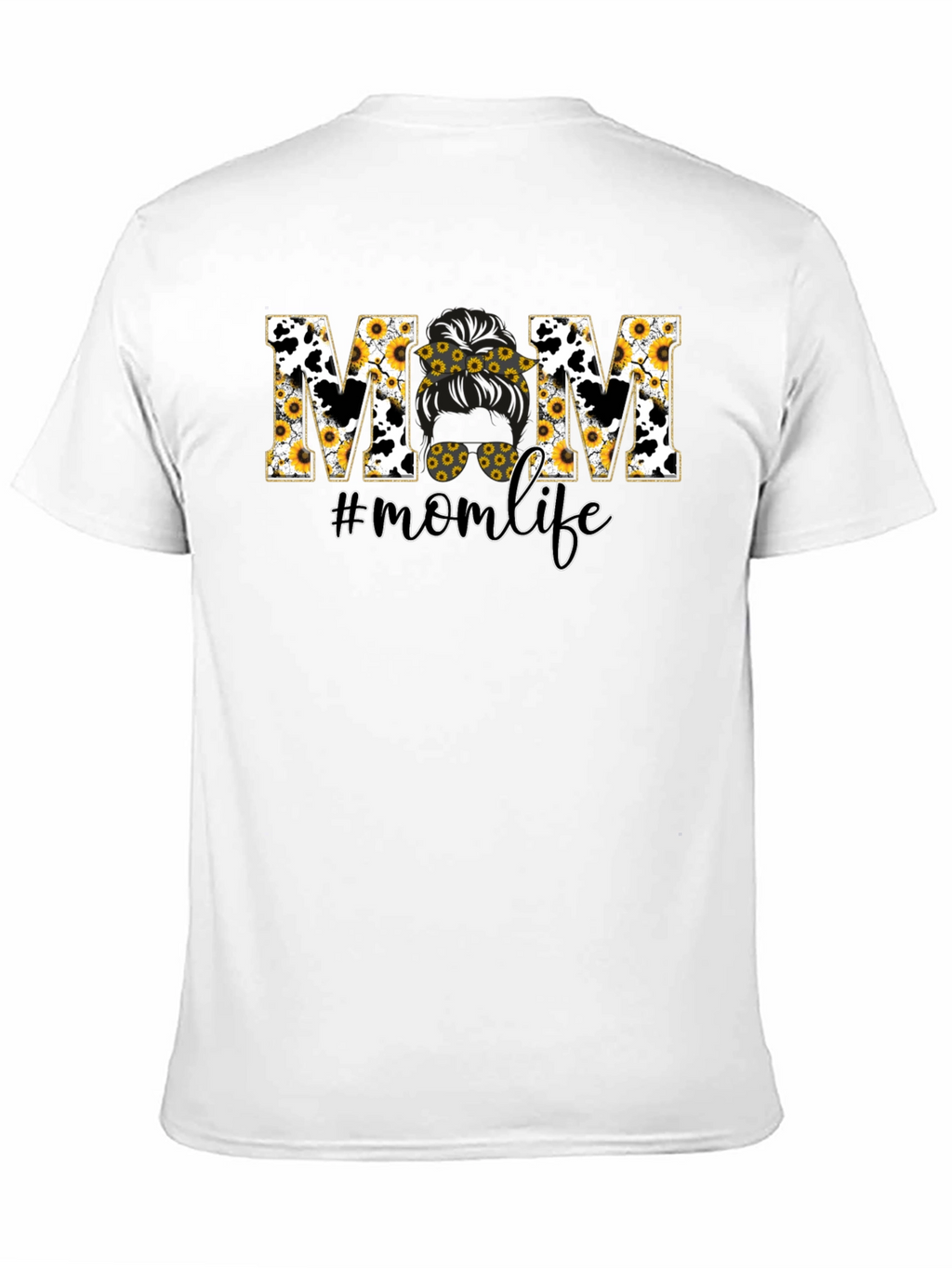 Mom Life Sunflower Cow Print T-Shirt