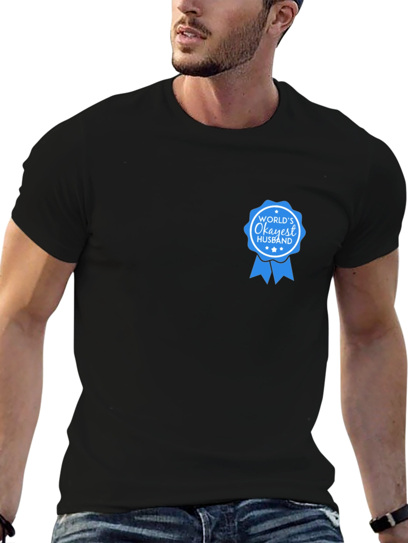 Worlds Okayest Husband Graphic Tee - Black