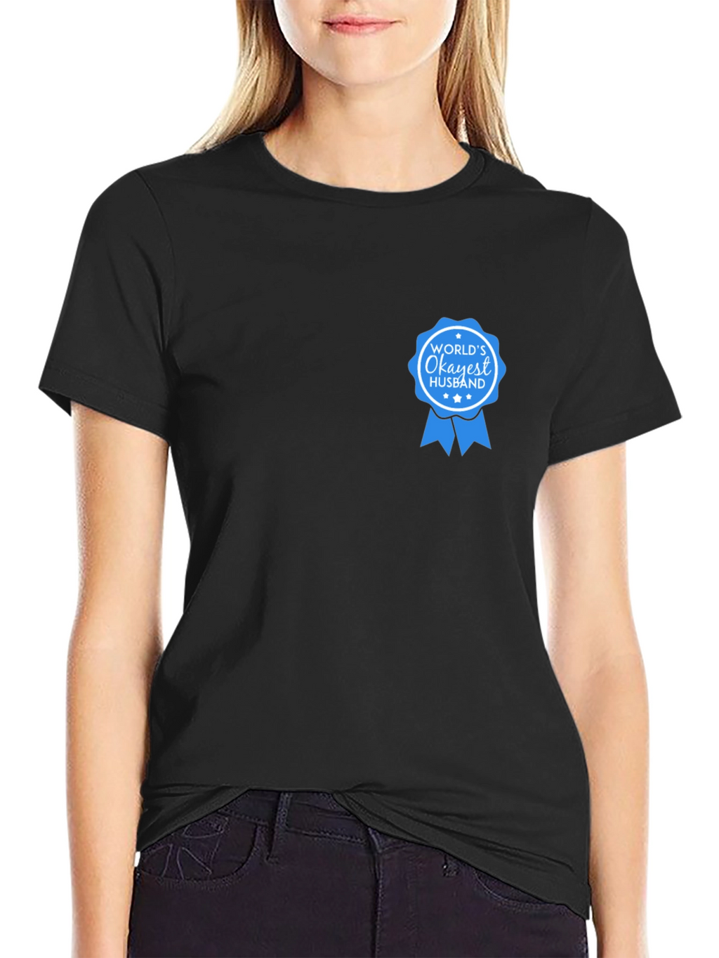Worlds Okayest Husband Graphic Tee - Black