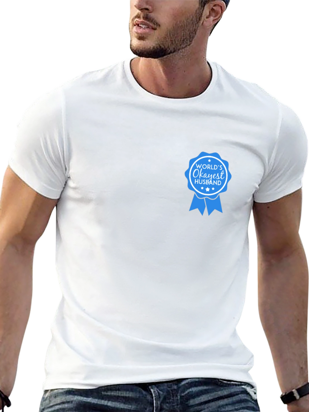 Worlds Okayest Husband Graphic Tee - Black
