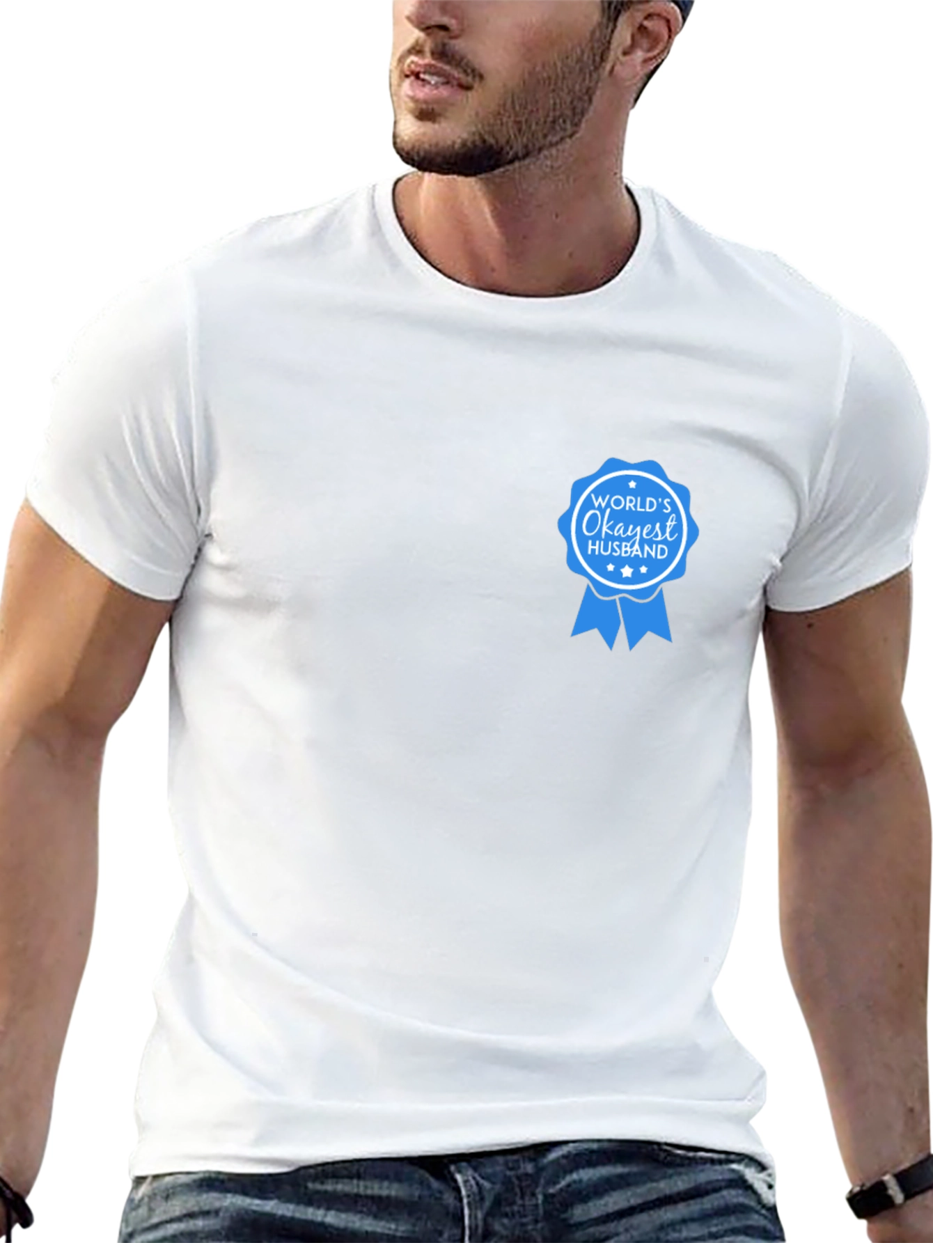 Worlds Okayest Husband Graphic Tee - Black