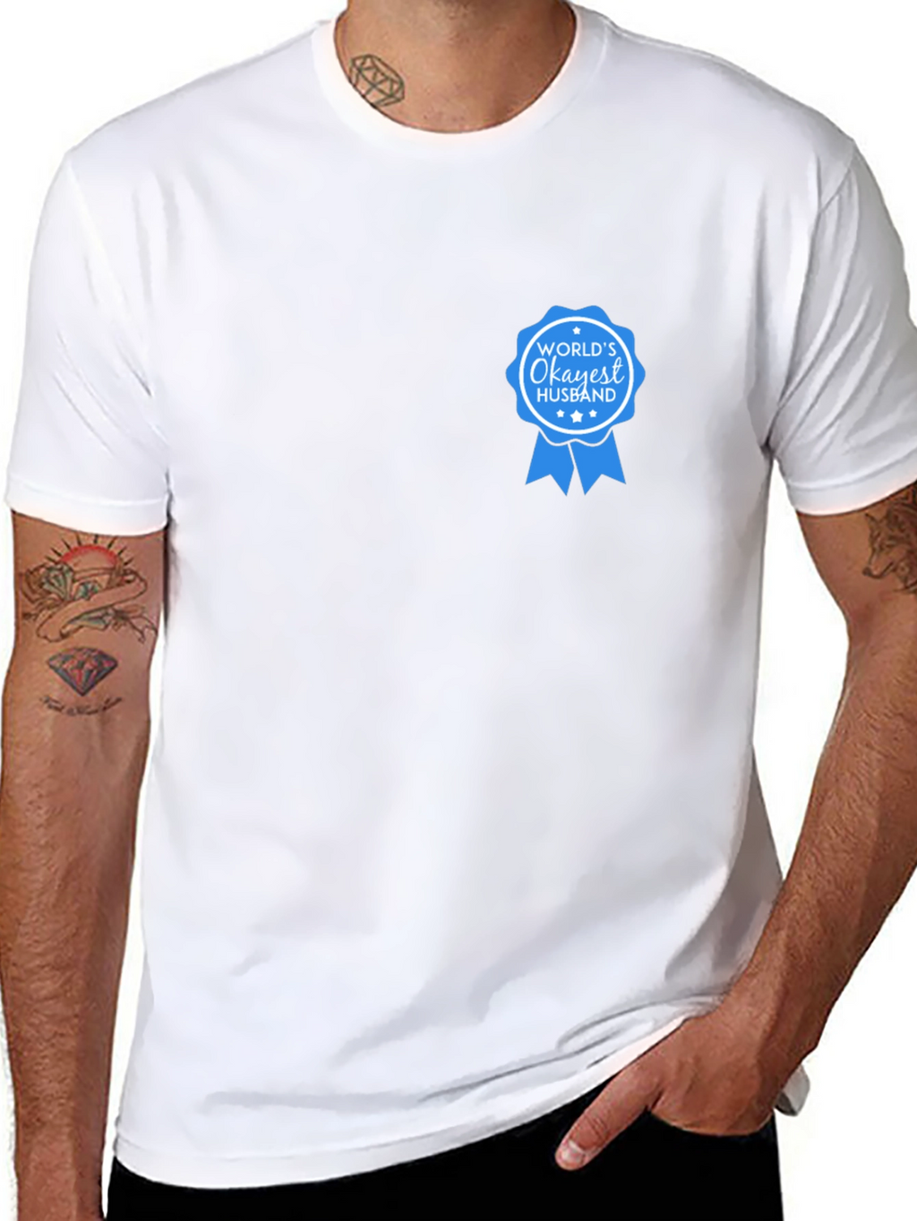 Worlds Okayest Husband Graphic Tee - Black
