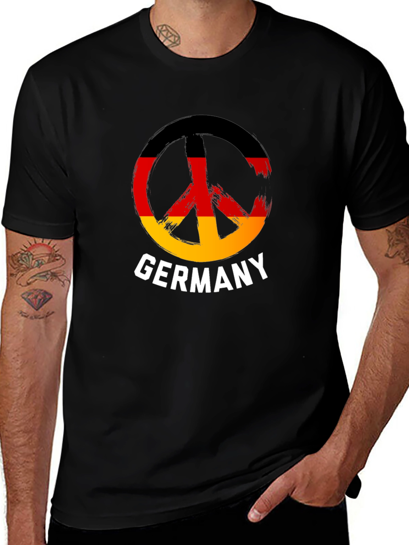 Germany Peace Symbol Tee - Black