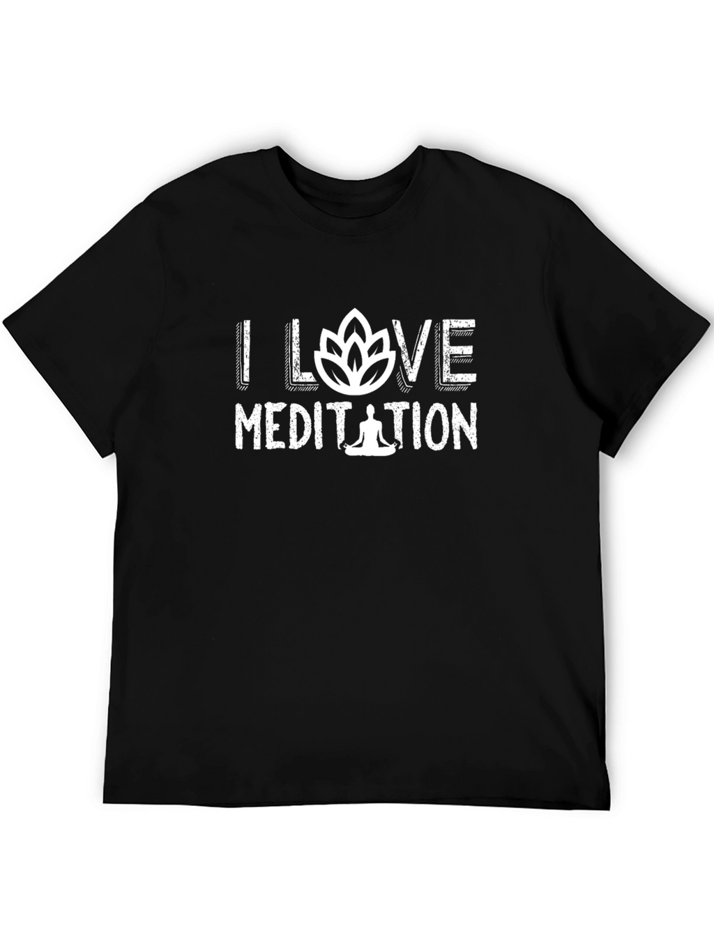 I Love Meditation Black T-Shirt