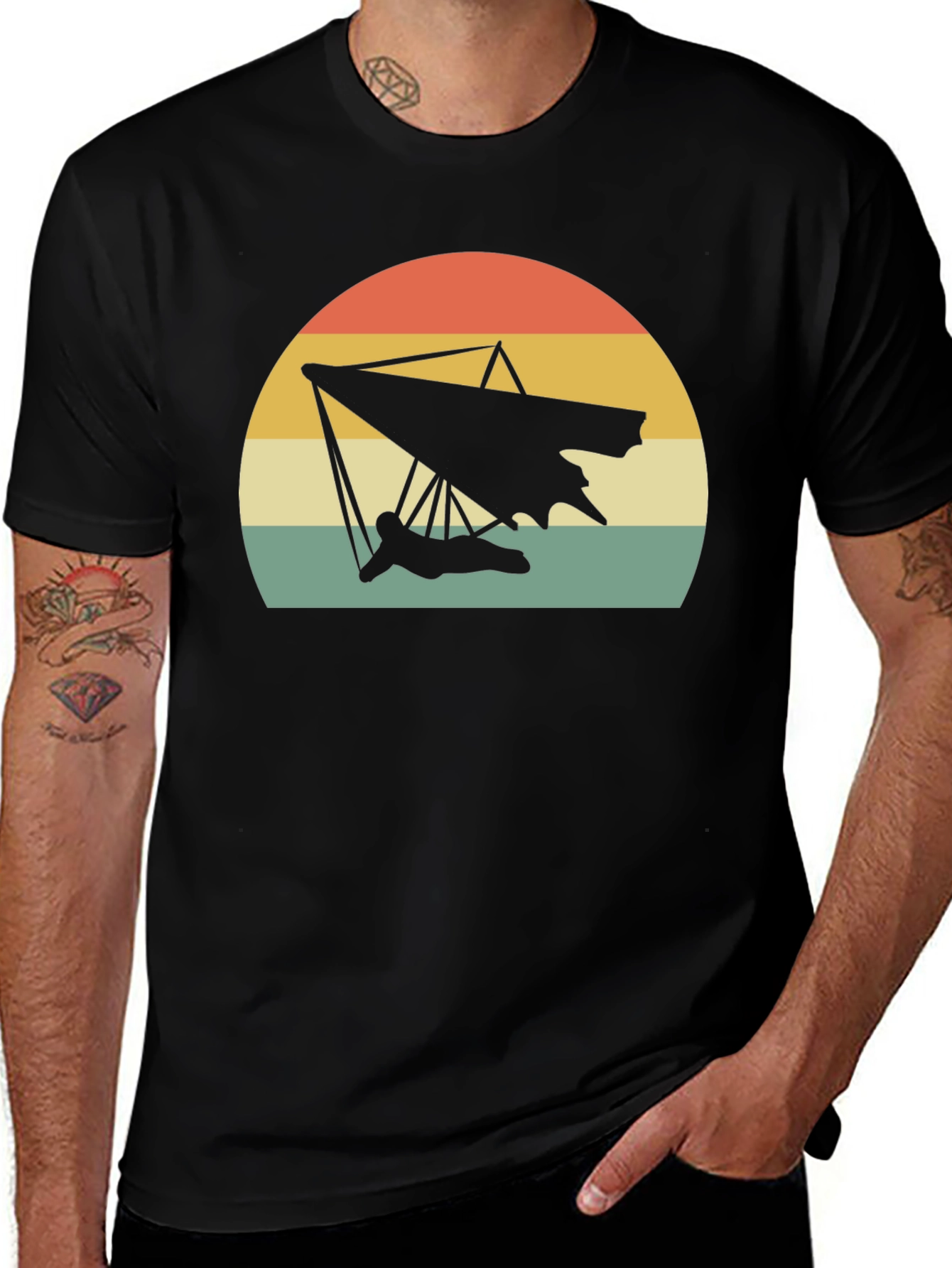 Hang Gliding Sunset T-Shirt - Retro Style