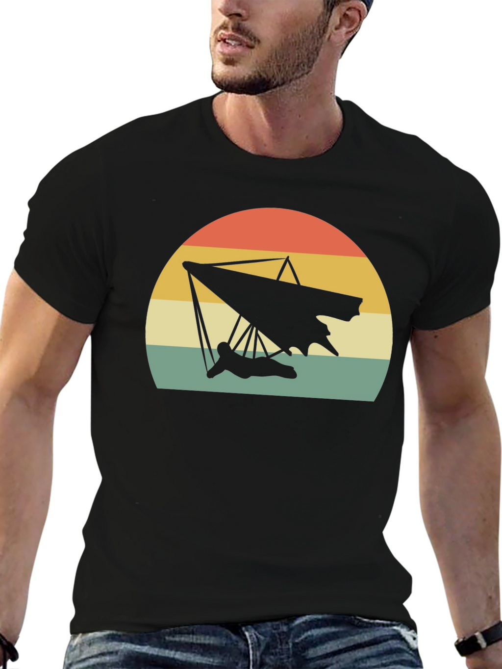 Hang Gliding Sunset T-Shirt - Retro Style