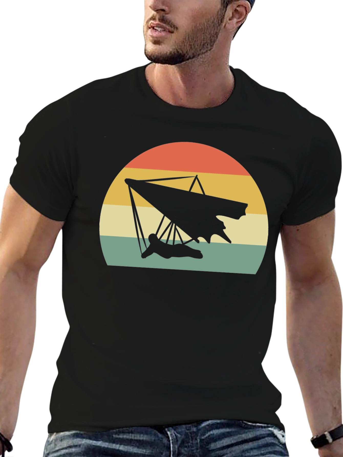 Hang Gliding Sunset T-Shirt - Retro Style