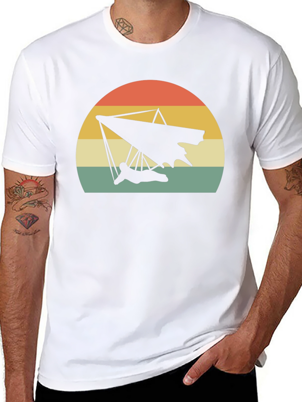 Hang Gliding Sunset T-Shirt - Retro Style