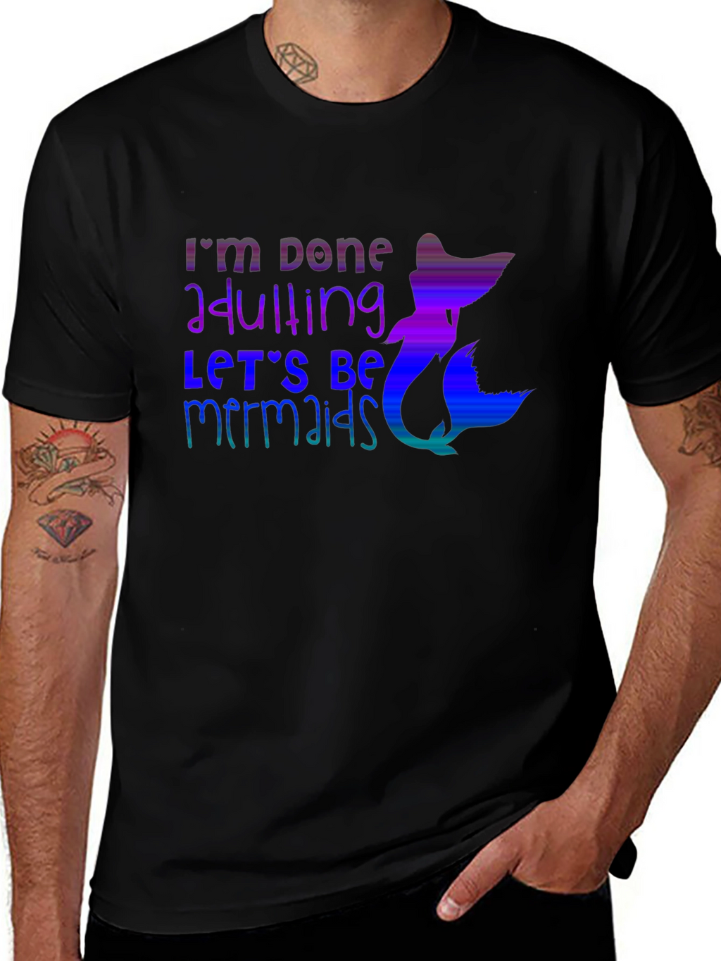 Im Done Adulting Mermaid Graphic Tee