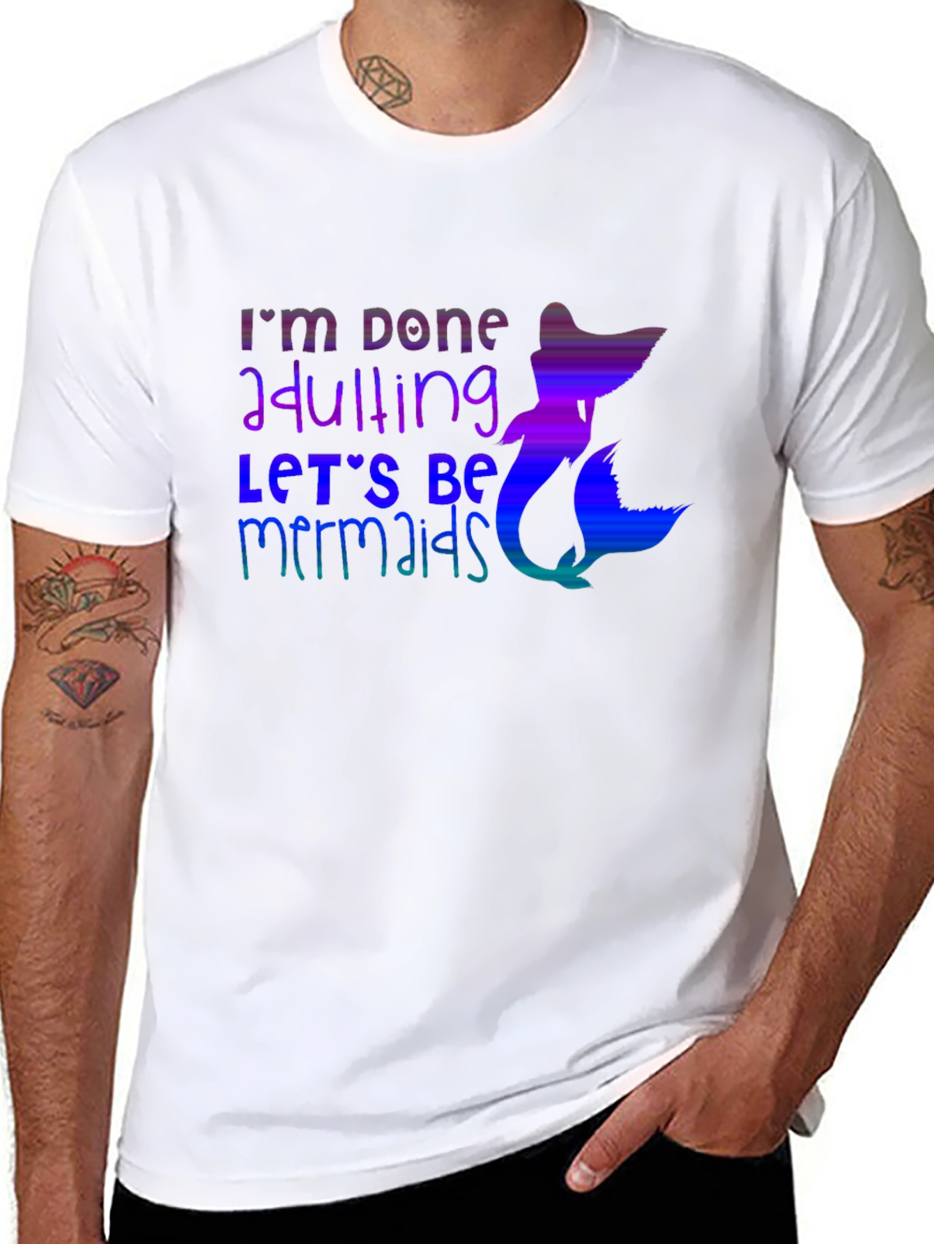 Im Done Adulting Mermaid Graphic Tee