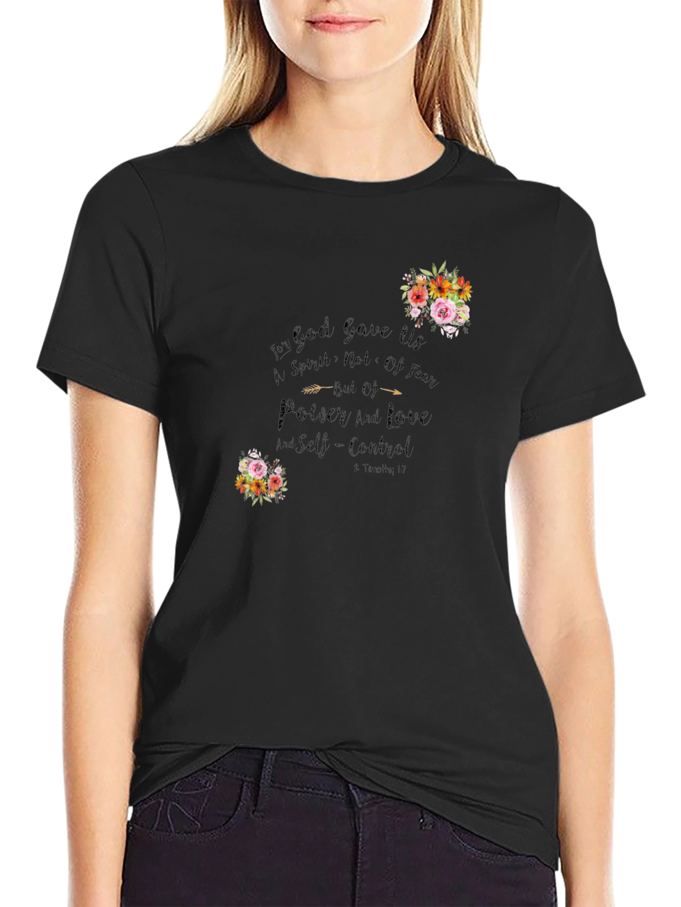 Floral Christian Graphic T-Shirt