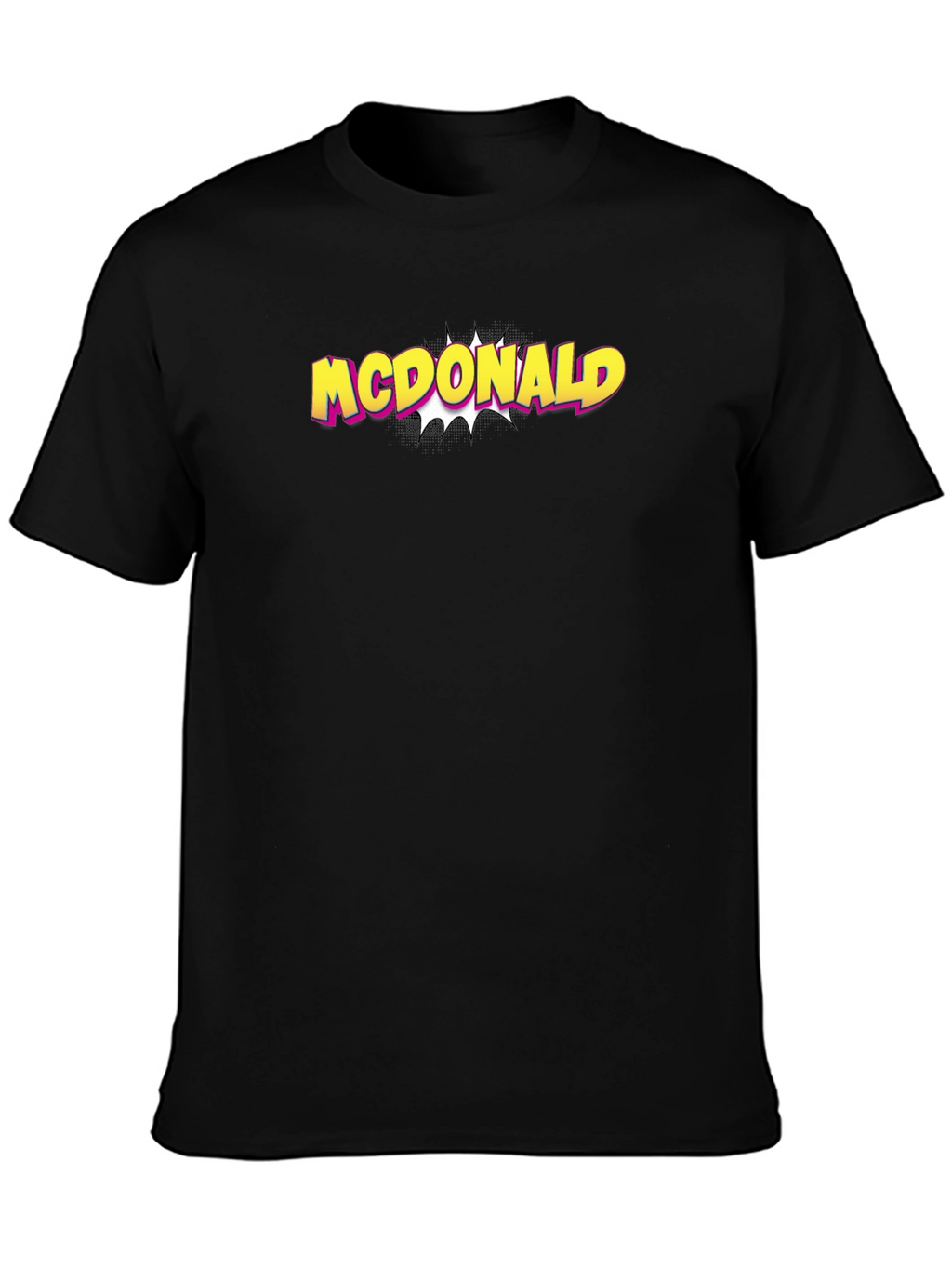 McDonald Comic Style Black T-Shirt