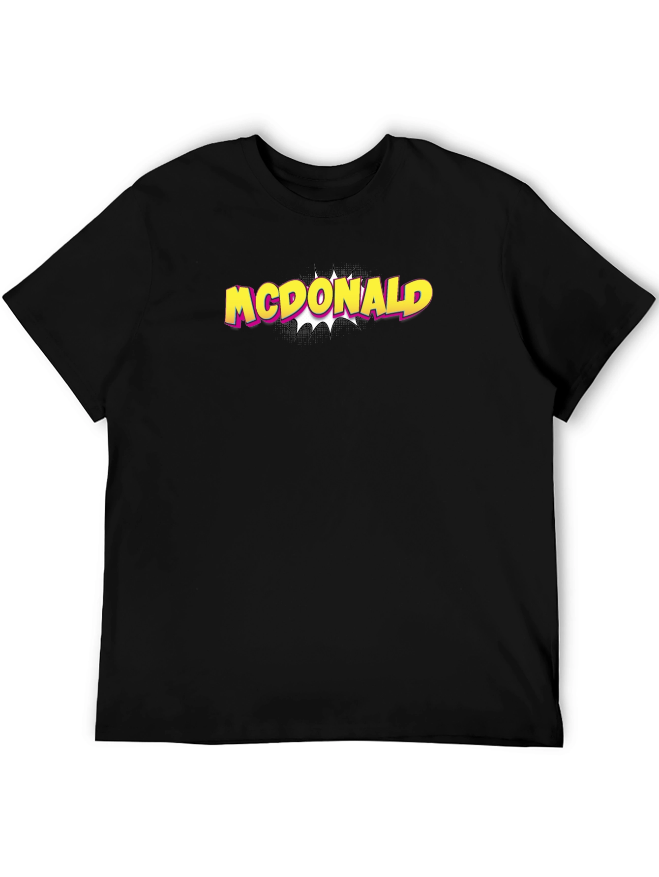McDonald Comic Style Black T-Shirt